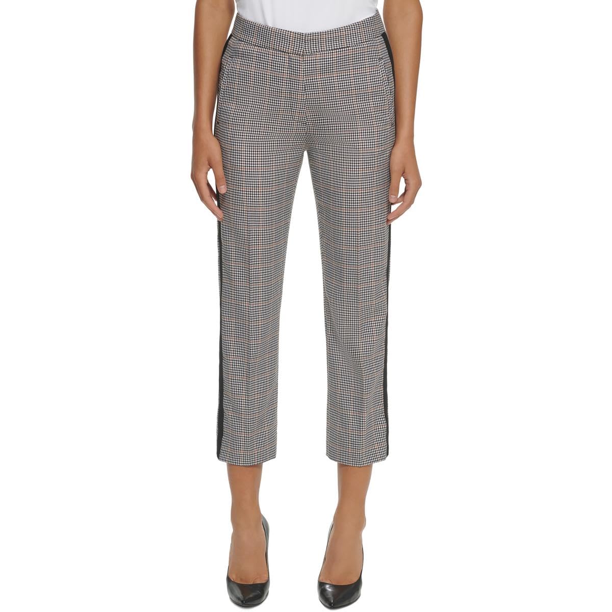 Tommy Hilfiger Womens Printed Side-Striped Straight-Leg Pants