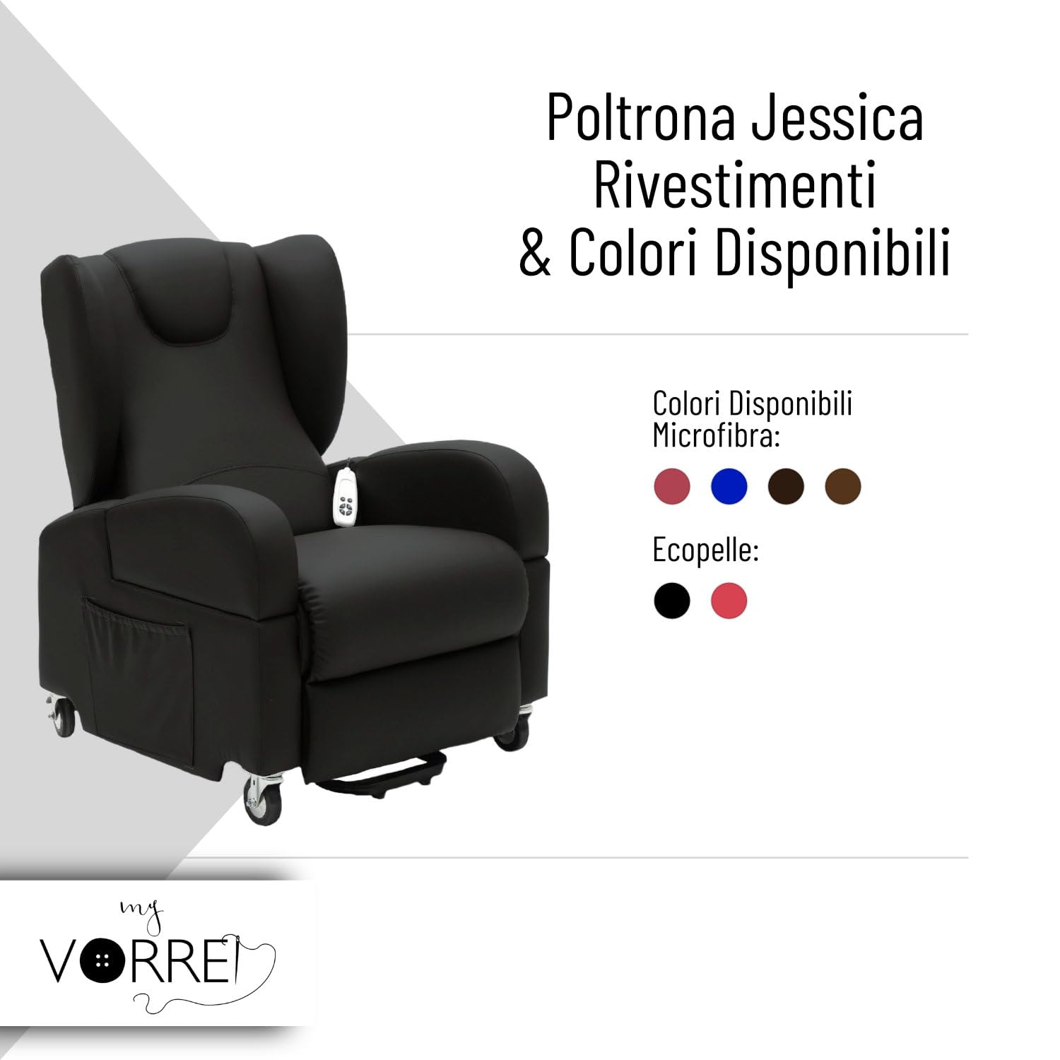 Sillón Relax 2 Motores Apoyabrazos Extraíbles Asa Trasera 4 Ruedas Revestimiento Microfibra Dispositivo Médico Clase 1 Jessica