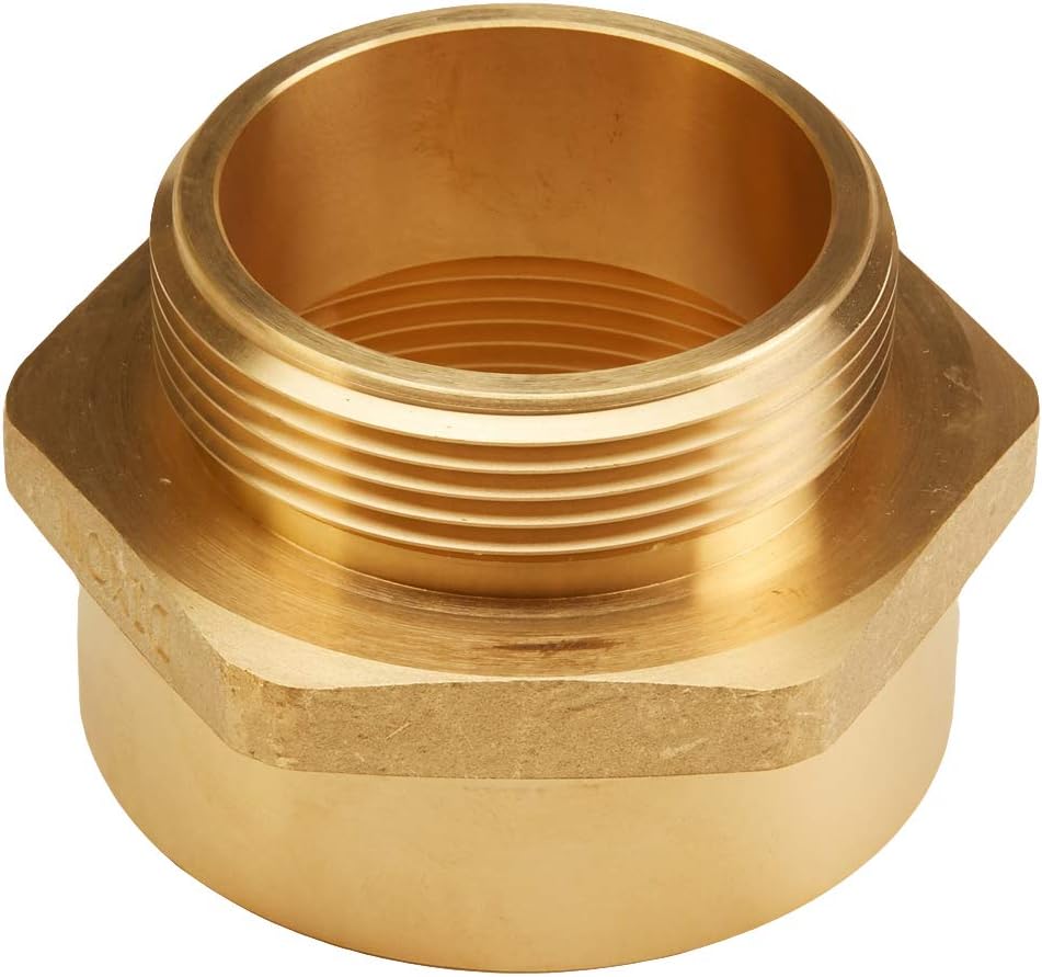 Brass 3" Female NPT to 2 1/2" Male NH Fire Hose Adapter