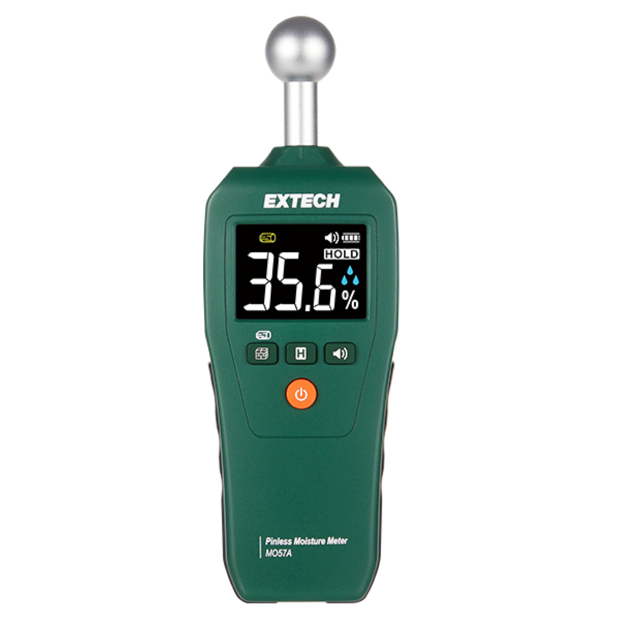 Extech MO57A Compact Pinless Ball Probe Moisture Meter - Non-Destructive Spherical Sensor Tester for Water Damage, Wood and Drywall, Up to 4-Inch