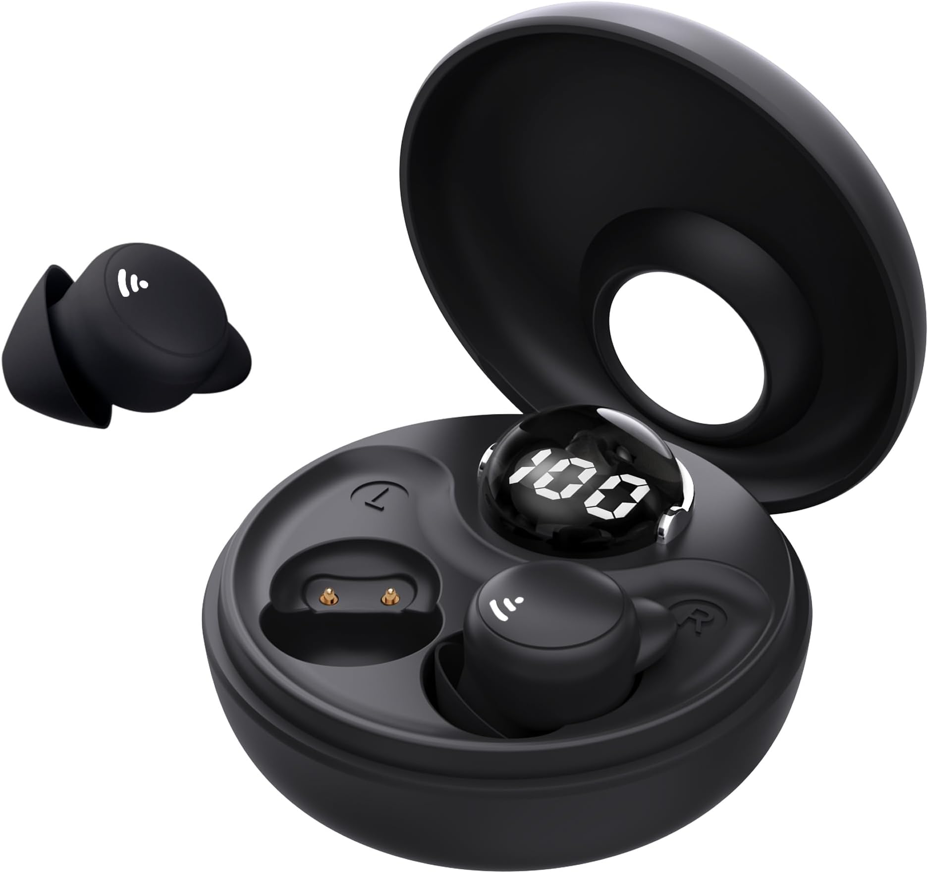 sunvitoSleep Headphones, Mini Invisible Wireless Bluetooth 5.3 Sleep Earbuds for Side Sleeping, Hidden Earbuds for Small Ears Sleeping, Exercise, Working, Hiking(Black)