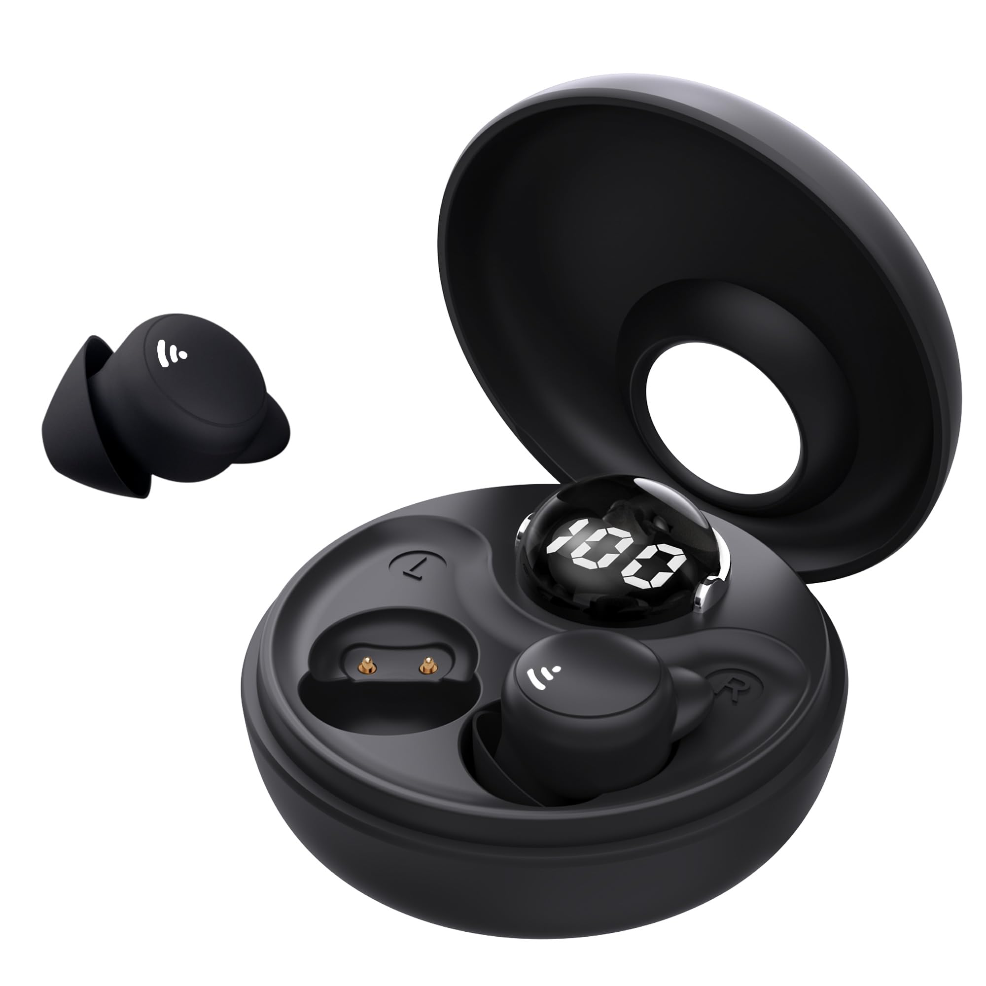 sunvitoSleep Headphones, Mini Invisible Wireless Bluetooth 5.3 Sleep Earbuds for Side Sleeping, Hidden Earbuds for Small Ears Sleeping, Exercise, Working, Hiking(Black)