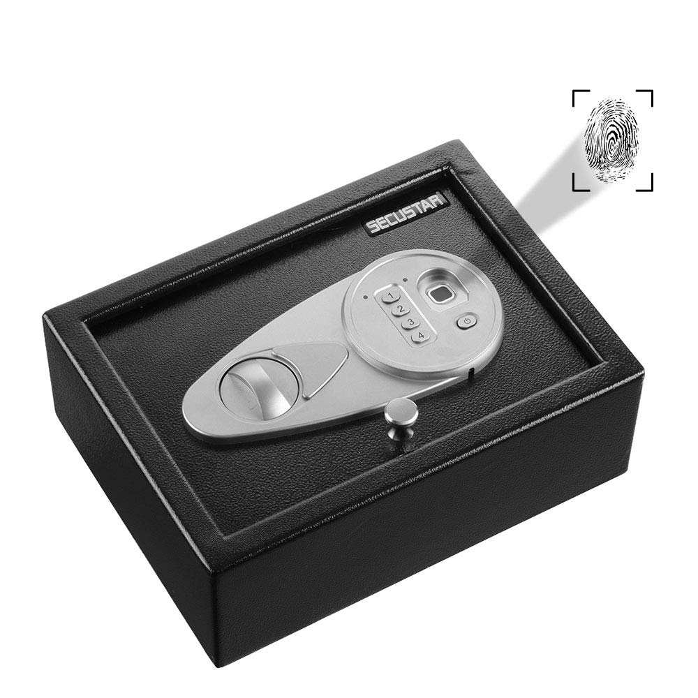 Security Biometric Fingerprint Safe for Home and Company, Electronic Security Safe Box Wall or Cabinet Fixed Design, 0.25 Cubic Feet