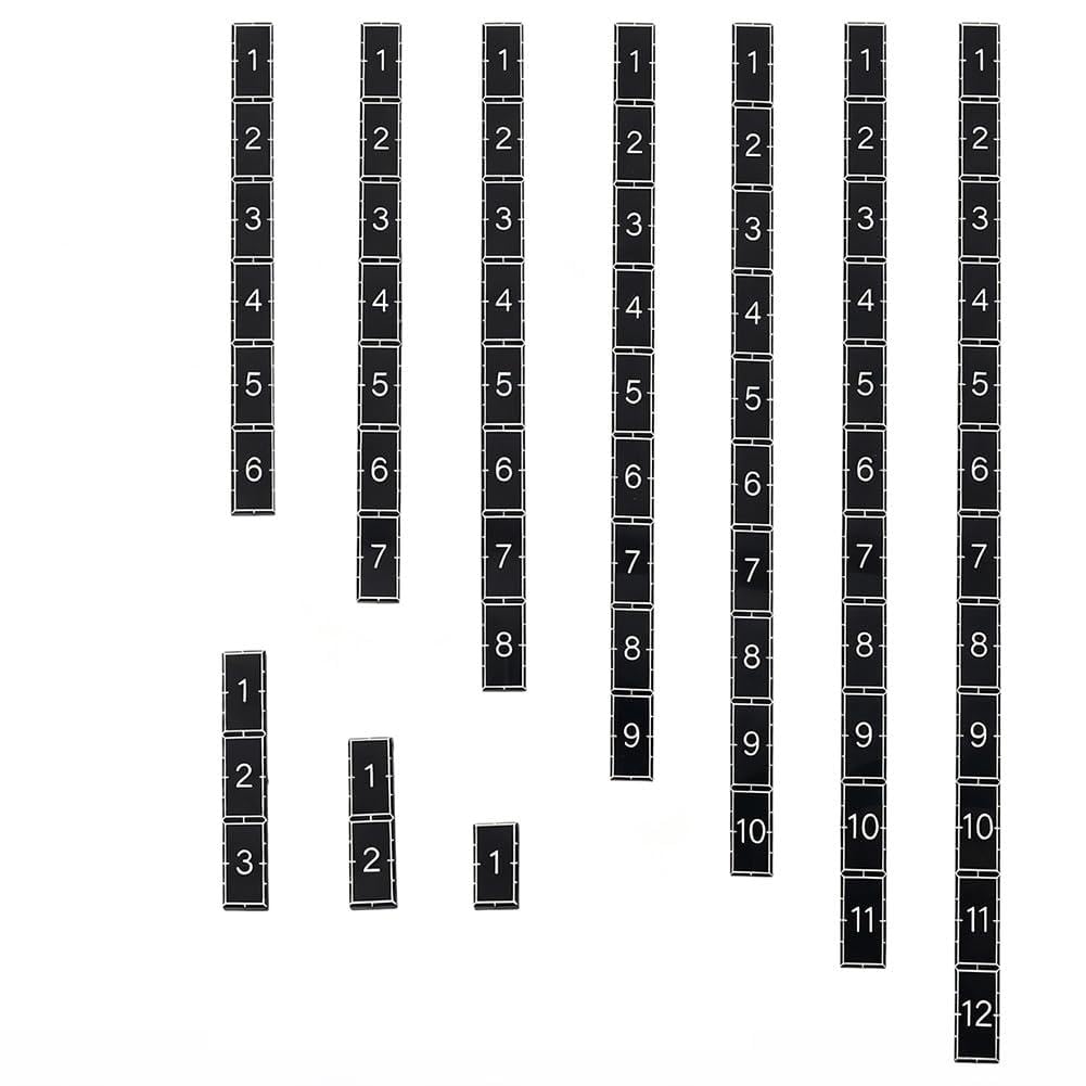 OLYCRAFT 12Pcs/Set Acrylic Distance Measuring Ruler Black White War Games Measuring Ruler Acrylic Game Template Set Objective Makers Measure Widget Tool Gaming Accessory for Tabletop Wargames