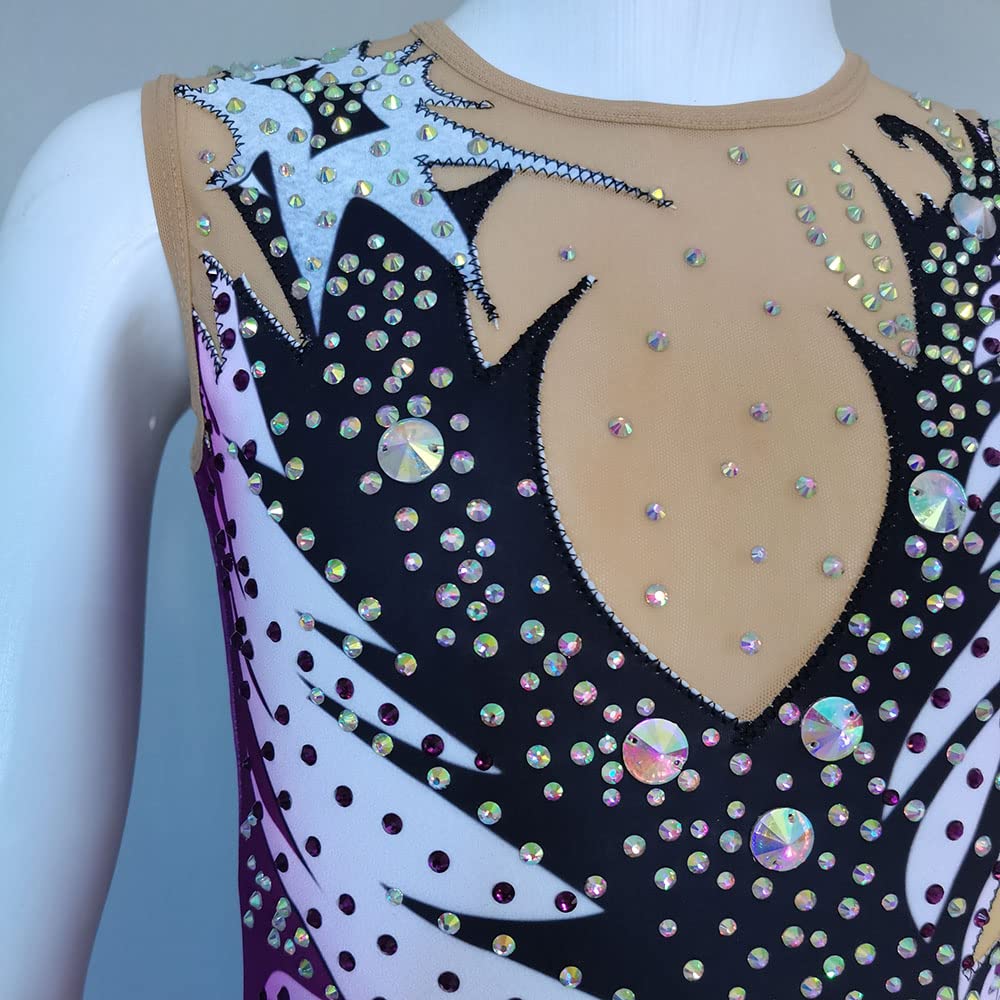 LIUHUO Costume da Bagno Sincronizzato Nuoto Team Performance Costume da Bagno Professionale su Misura Viola
