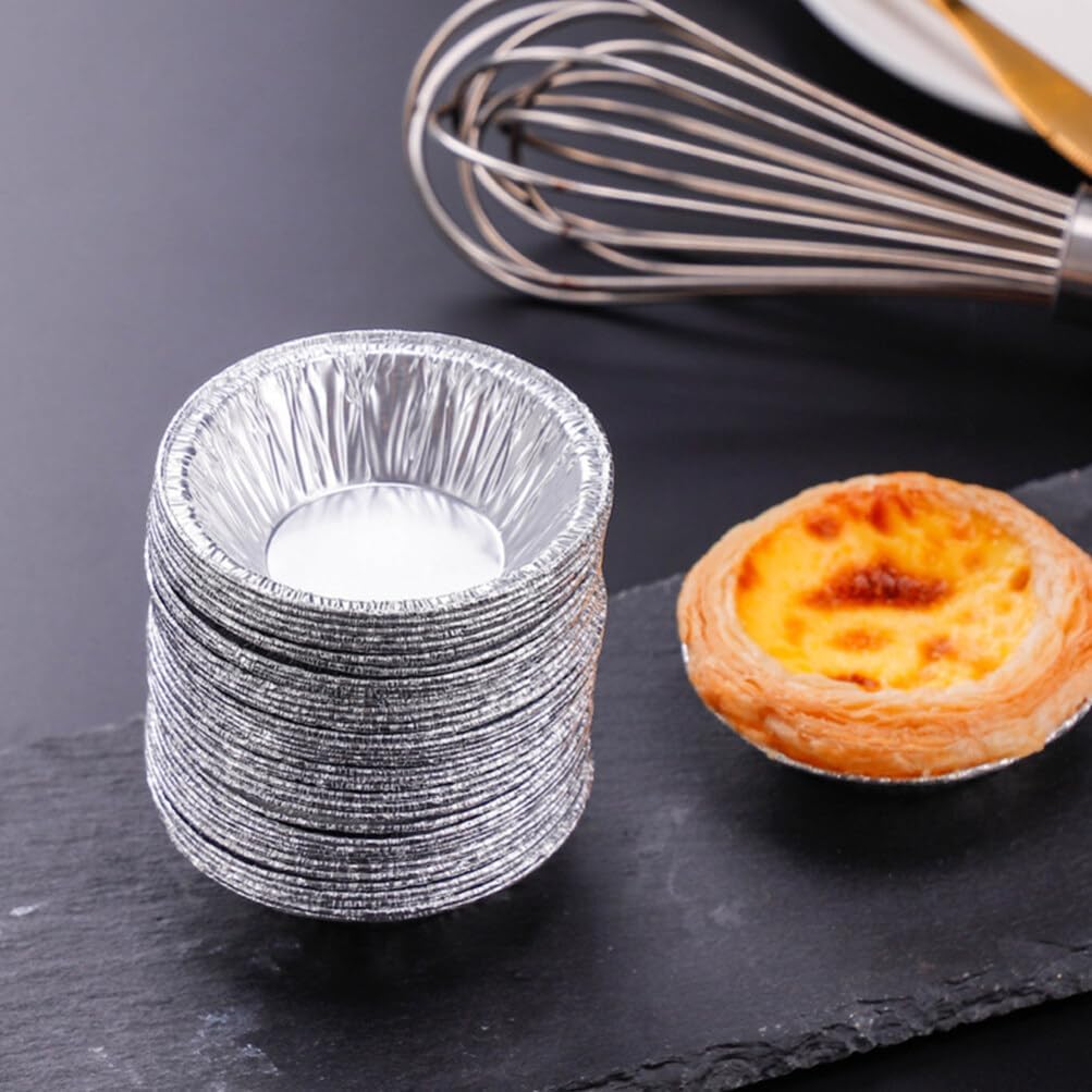 Kichvoe 250pcs Disposable Tart Cake Baking Cups Foil Tart Pans Baking Cooking Party Supplies