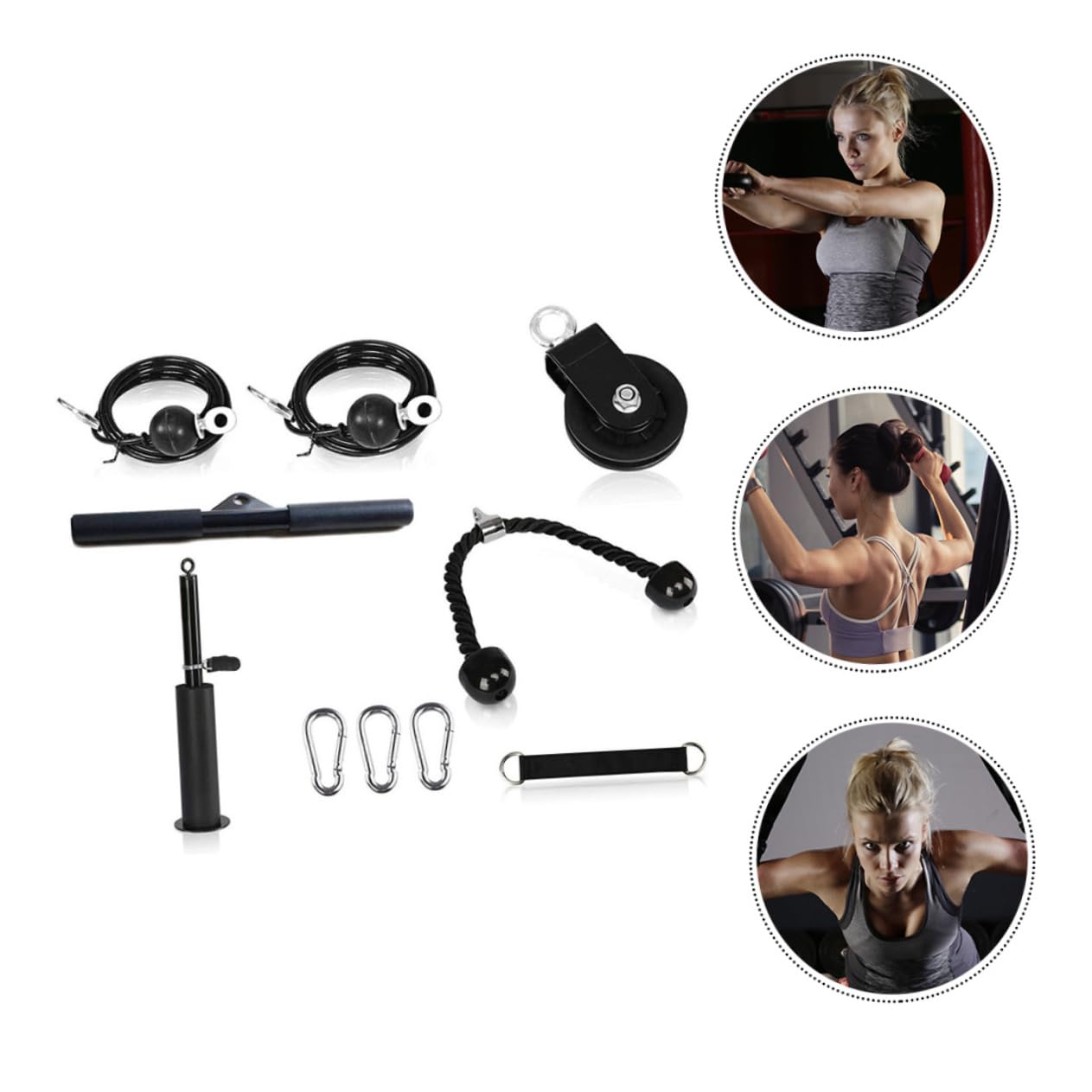 10pezzi Attrezzatura per Allenamento con Puleggia per Braccia Kit Professionale per Esercizi Indoor Facile da Assemblare per Fitness Casa
