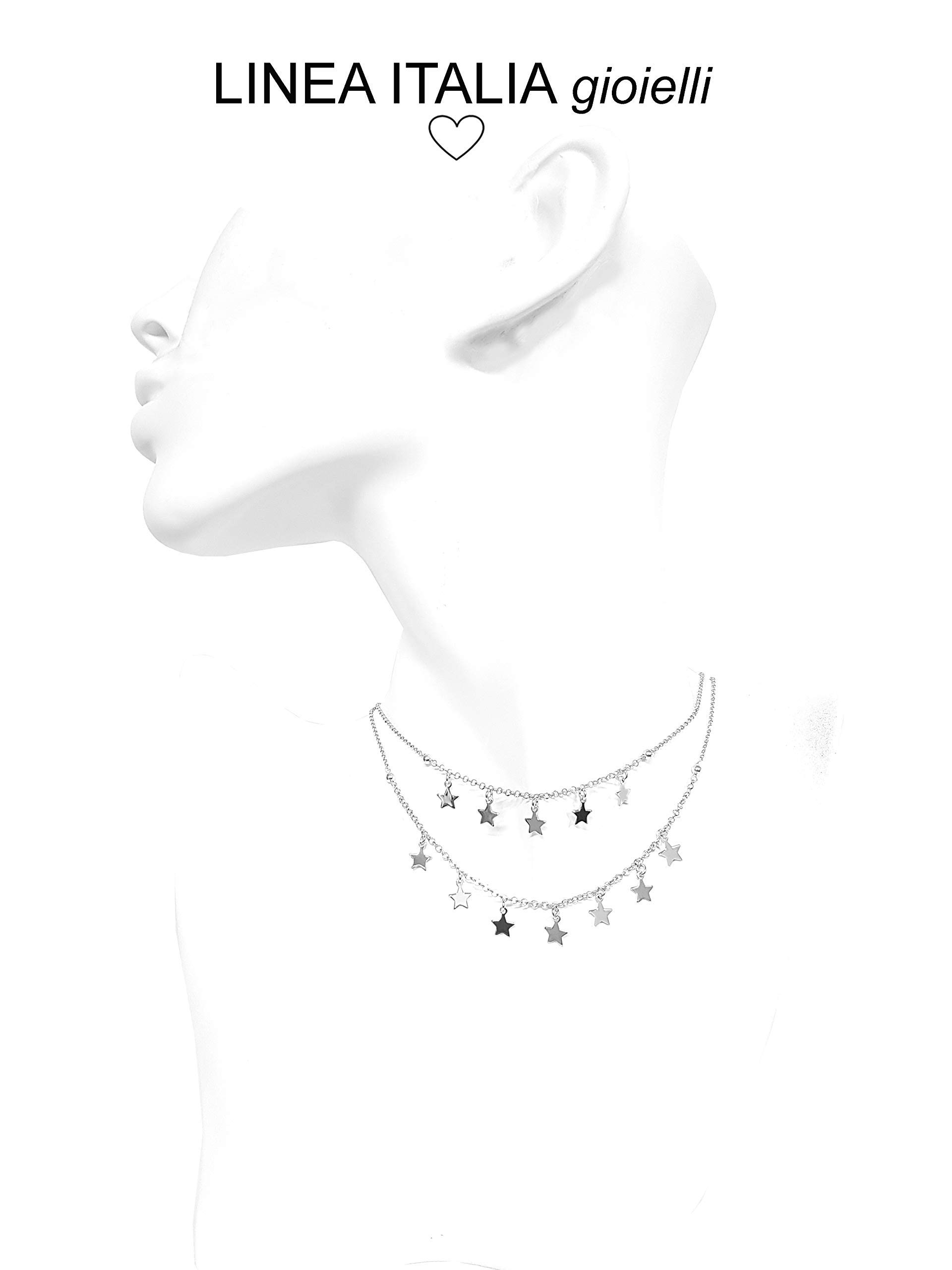 Linea Italia Gioielli - Collana per Donna a Due Fili con Stelle in Argento 925 - Made In Italy