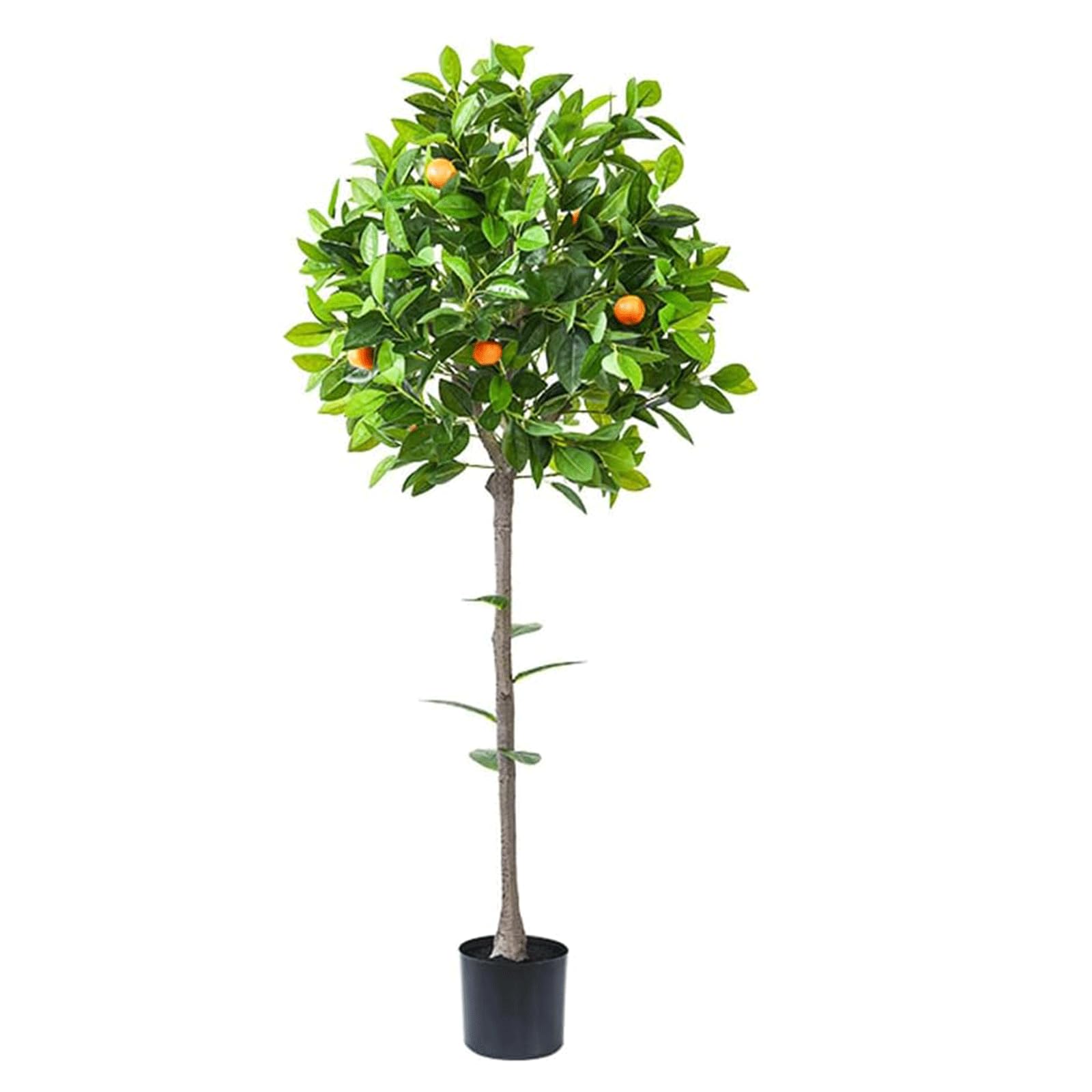 GLJTUO fake tree Artificial Trees 4.5ft Fake Tree Simulation Orange Tree In Black Plastic Pot Artificial Plant Floor-to-ceiling Fake Plants Realistic Design