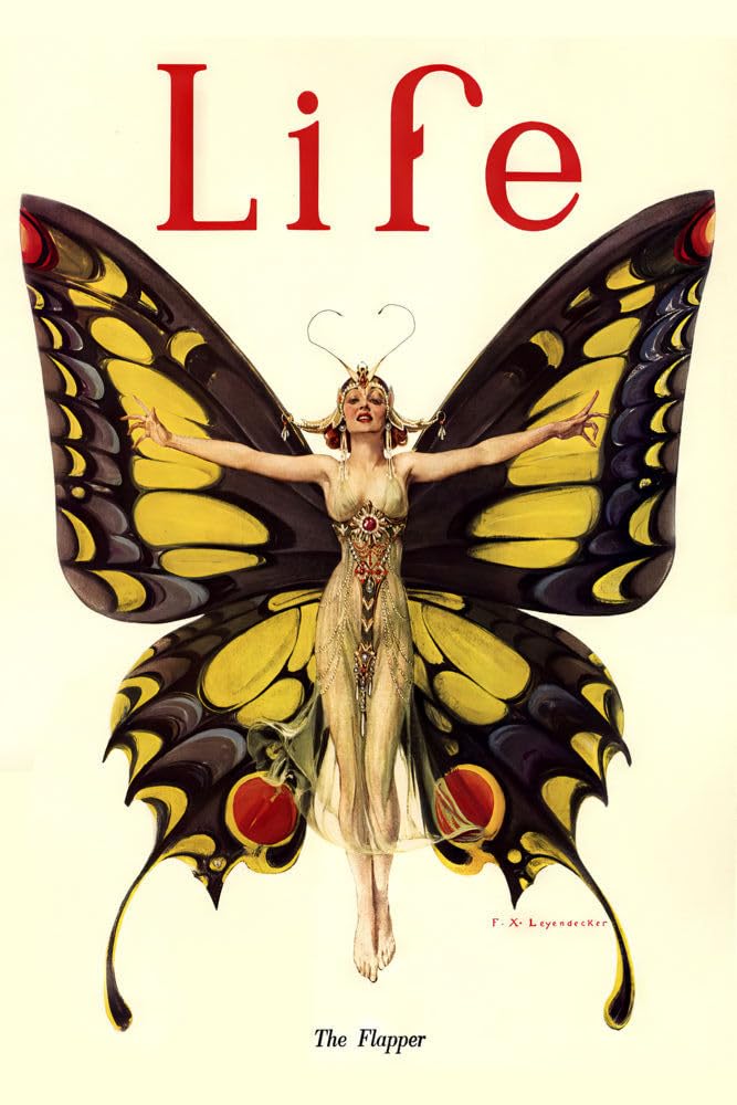 Print Mural Vintage Magazine Vie – Filles Flapper 1922 – Toile Encadrée