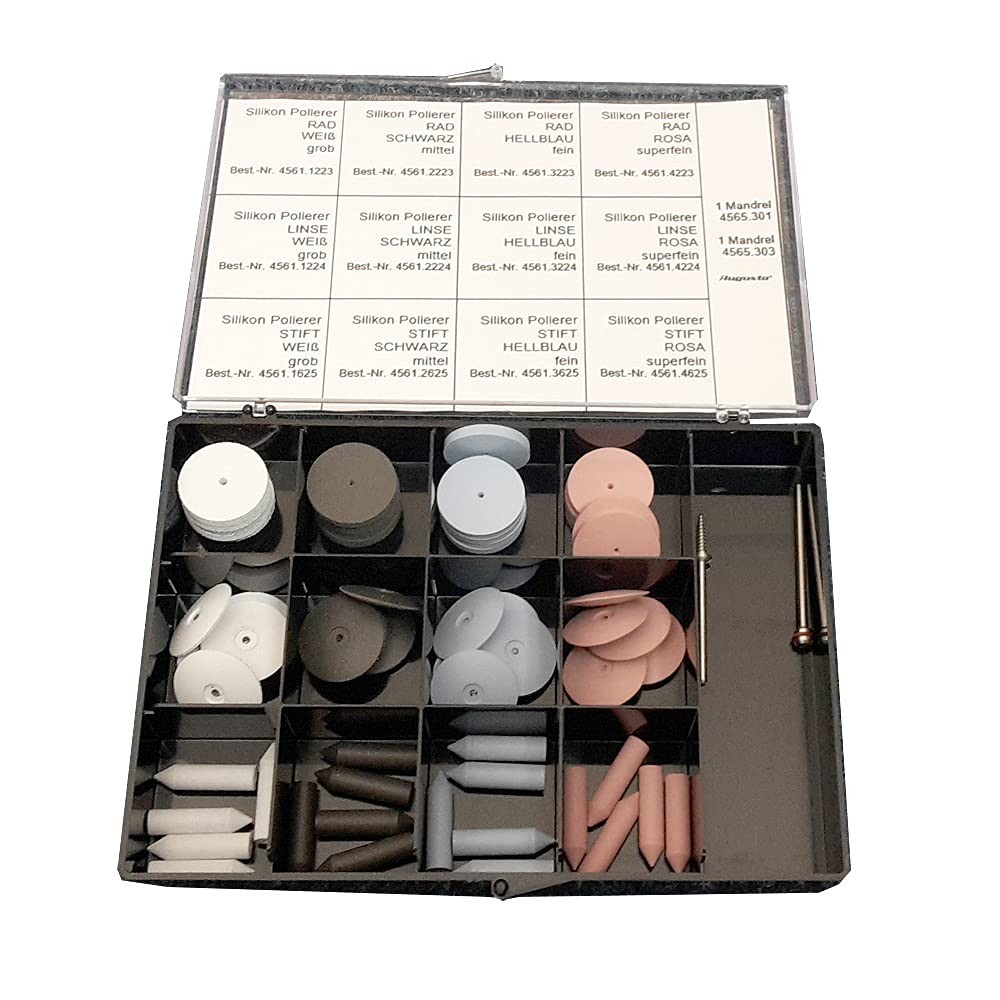 Silikon Polierer Set, Sortiment mit 60 Stück und 2 Mandrel