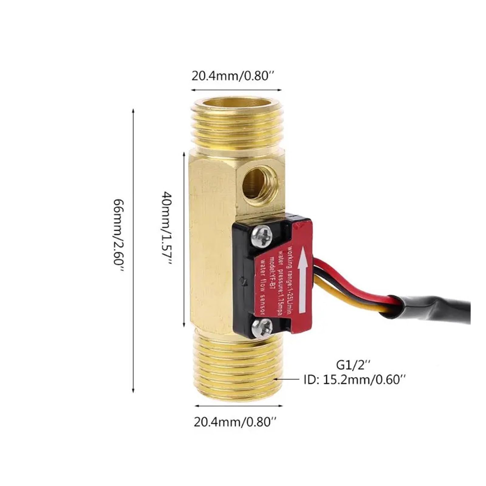 Flow Sensor Meter Digital Pipeline Water Flow G1/2