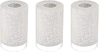 Sewterolyn 3-Pack White Linen Frosted Glass Lamp Shades - 1.65" Fitter Cylinder Globes for Chandeliers, Sconces, Pendants & Vanity Lights
