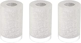 Sewterolyn 3-Pack White Linen Frosted Glass Lamp Shades - 1.65" Fitter Cylinder Globes for Chandeliers, Sconces, Pendants & Vanity Lights