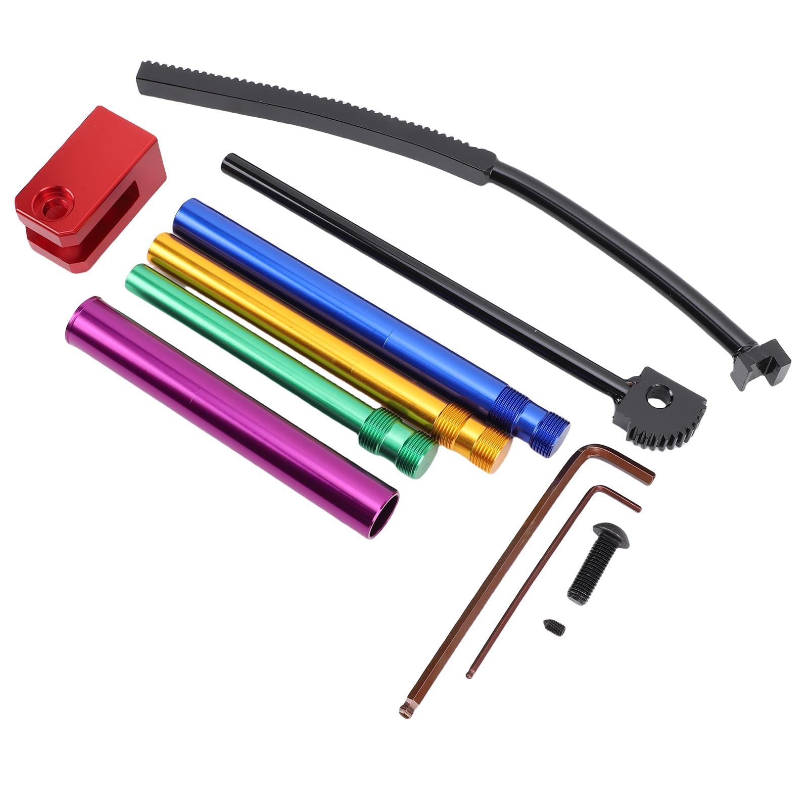 Luqeeg Outils pour Changer Les Pneus de Moto Tout-Terrain Kit de Changement de Pneus avec Système D'engrenage Puissant pour Simplifier L'installation Tiges de Support Multiples