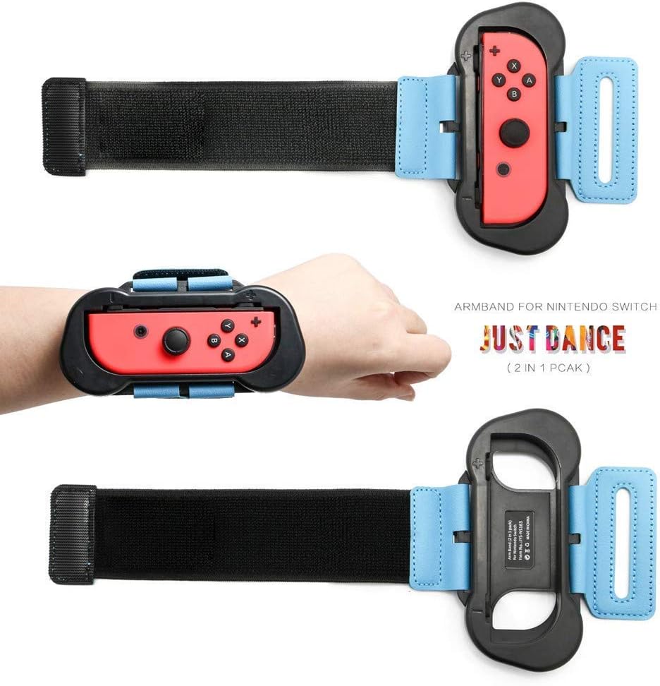 Sudroid Wristbands for Nintendo Switch Controller Game Just Dance, Adjustable Rubber Band for Joy-Cons Controller Adult Child (2 Packs)