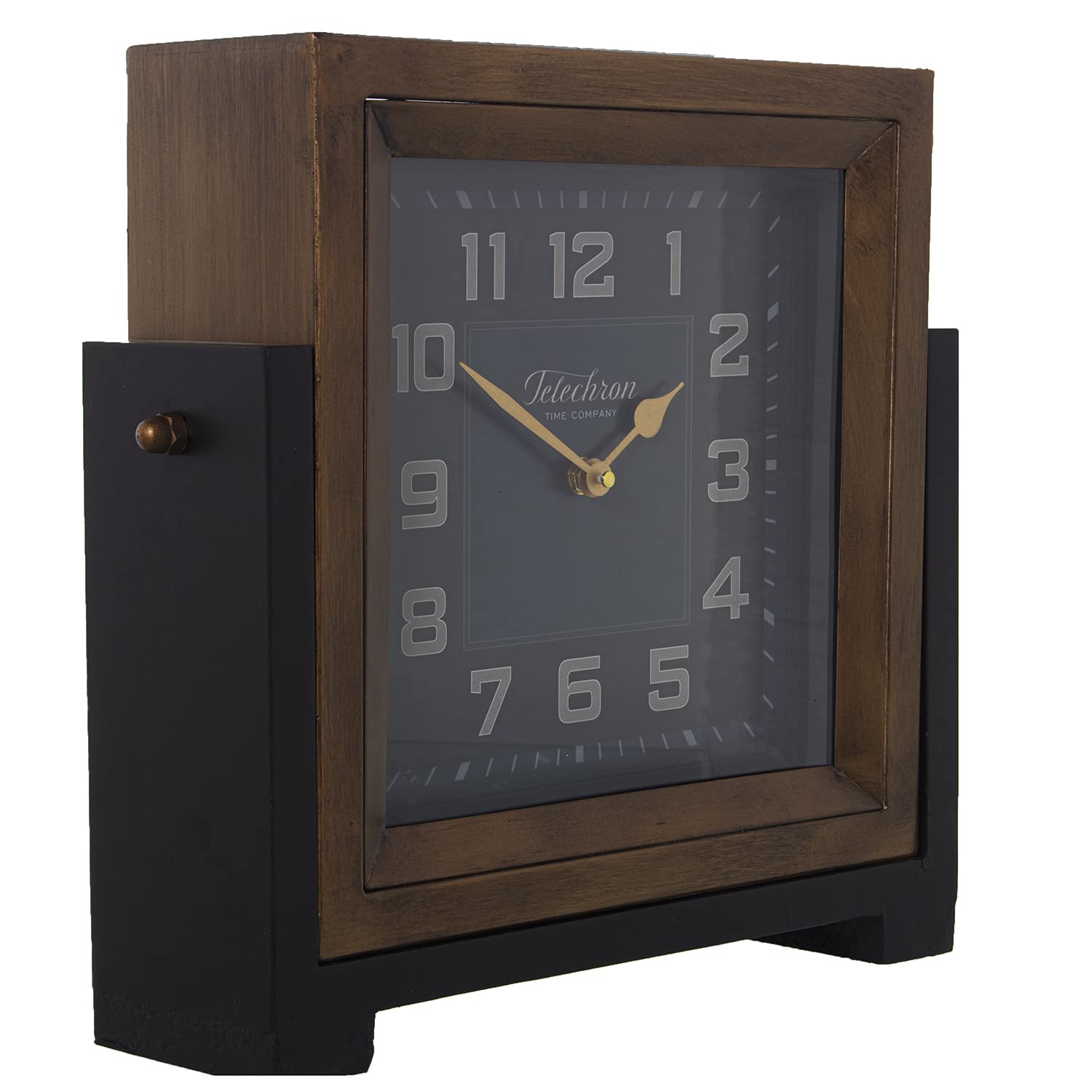 RELOJ SOBREMESA METAL MARRÓN/NEGRO, PILA: 1XAA NO INCLUIDA 34X10X34CM, ESFERA: 22X22CM