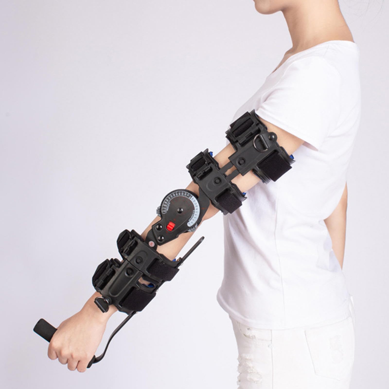 PopieL Codera con Bisagras de ángulo Ajustable, Inmovilizador de Férula de Codo, Codera Posoperatoria para Cirugía Dislocada, Recuperación de Lesiones en El Brazo,Right