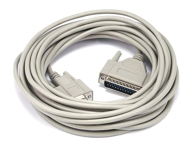 Monoprice 100465 25-Feet AT Modem DB9F/DB25M Molded Cable (100465)