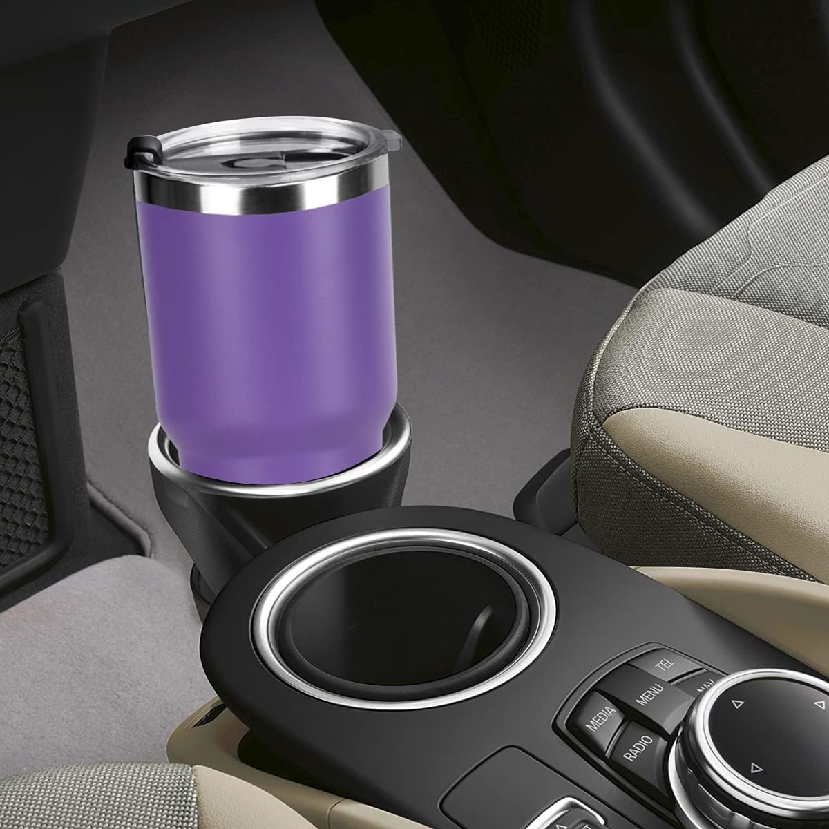 SYACOT 30oz Tumbler Double Wall Stainless Steel Vacuum Insulated Travel Mug with Splash-Proof Lid Metal Straw and Brush image 4