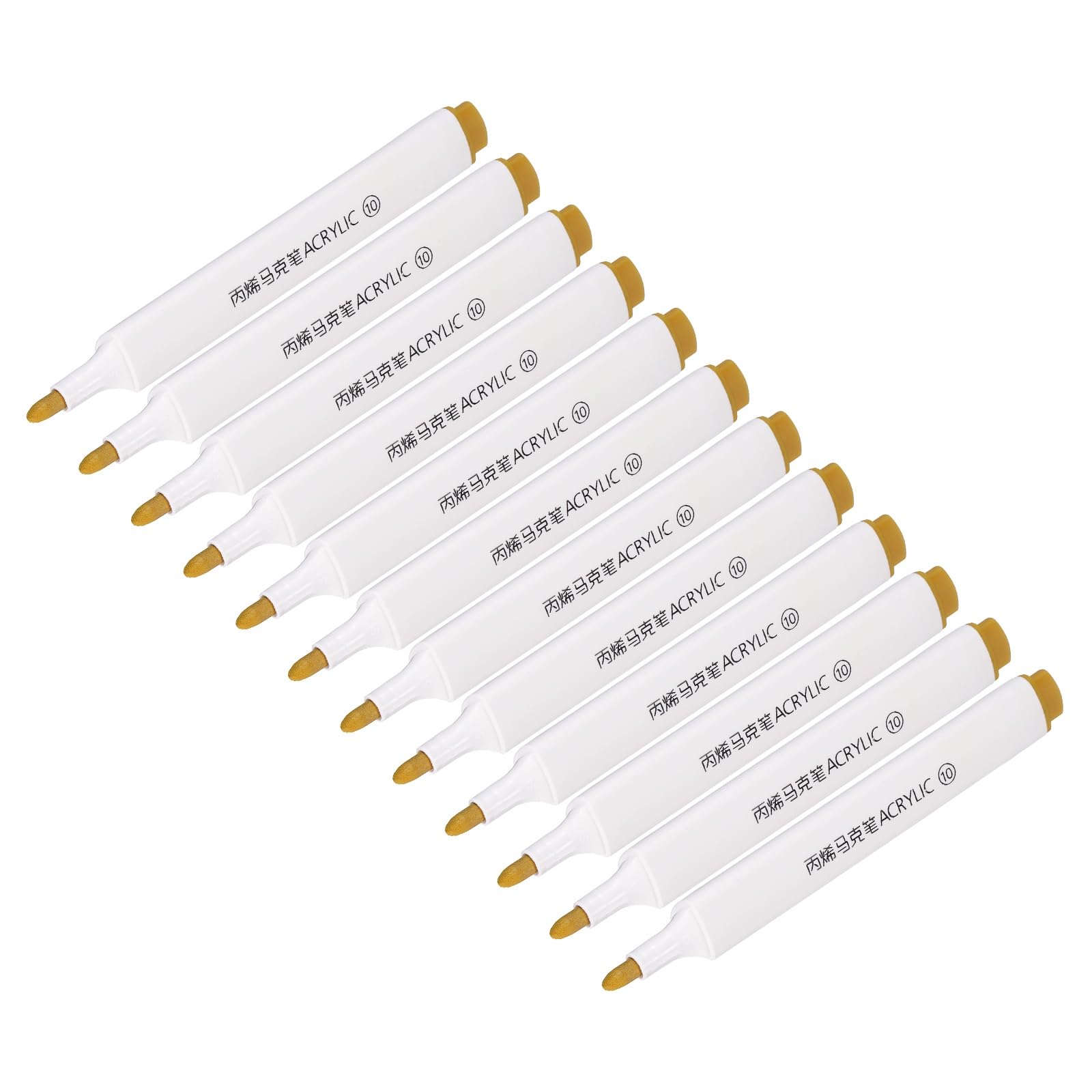 PATIKIL Acrylic Paint Marker Pens, 12Pcs Bold Tip Paint Pen Waterproof Water Based for Rock Painting Wood DIY Craft Glass Ceramic Canvas, Dark Yellow