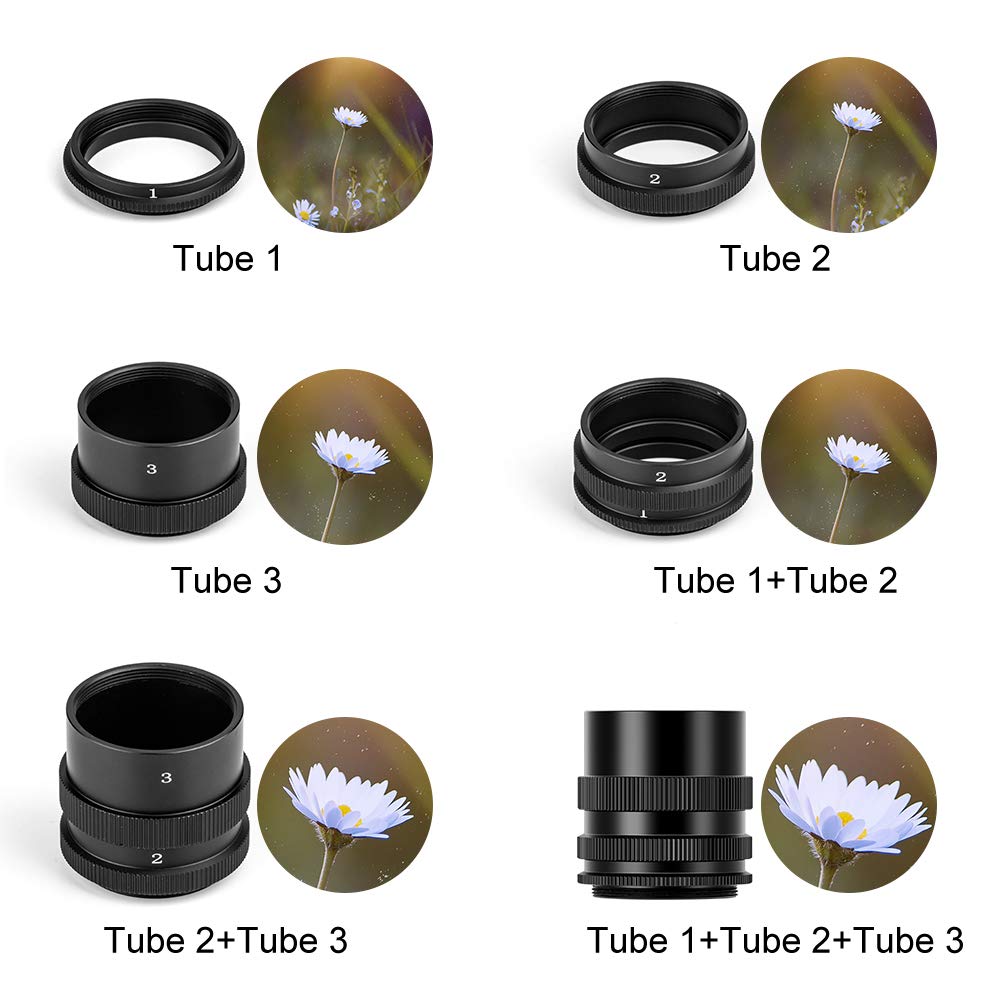 Makro Verlängerungsrohr Macro Extension Tube Metall Mount Ring for M42 42mm Screw Mount Kameras Mit Körper Hinterer Objektivdeckel