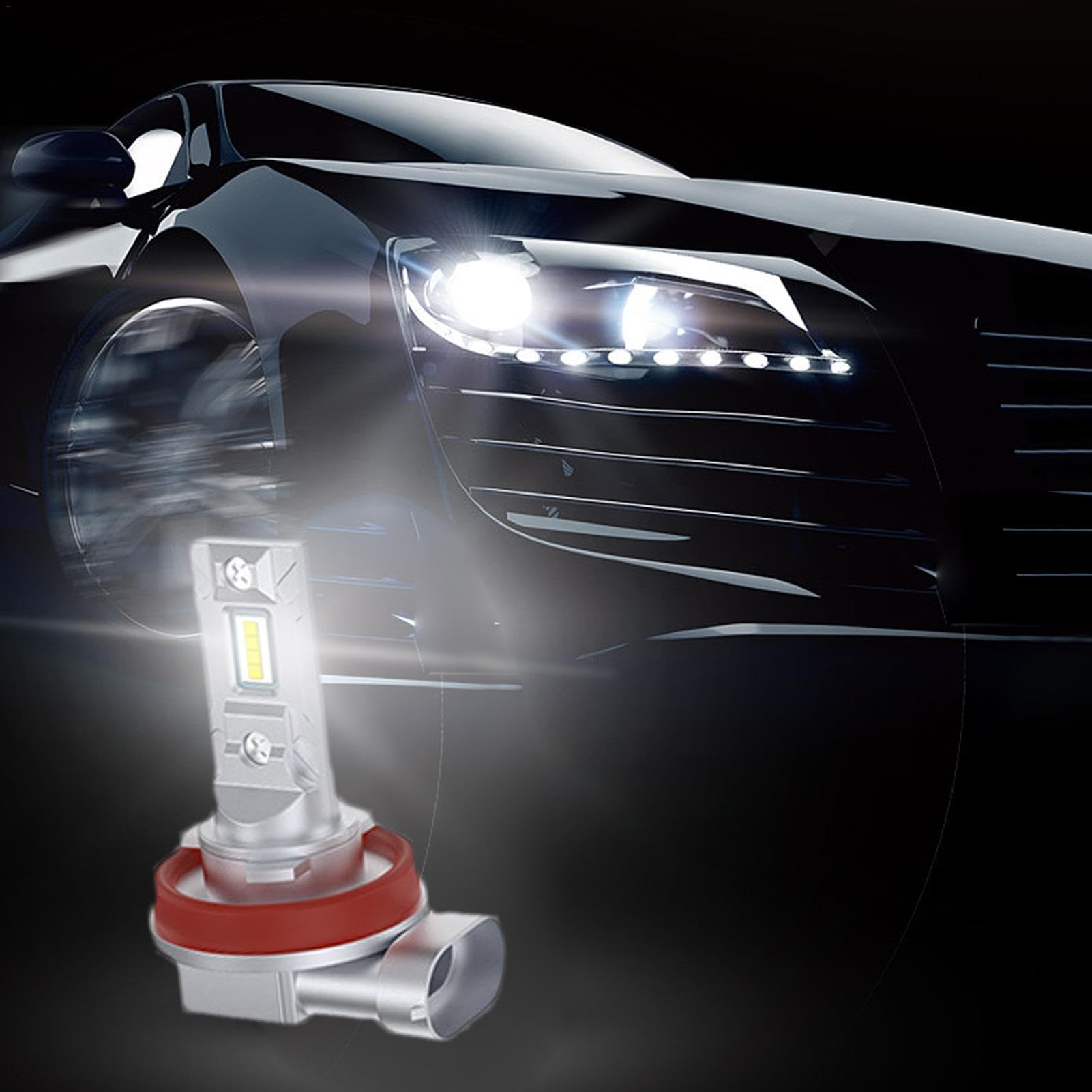 Generico Lampadina fendinebbia H8, faro LED H8 | Luce di marcia diurna 12V 6000K ad alta luminosità - Lampadina per fari 'auto, fendinebbia per un'ampia gamma di visione