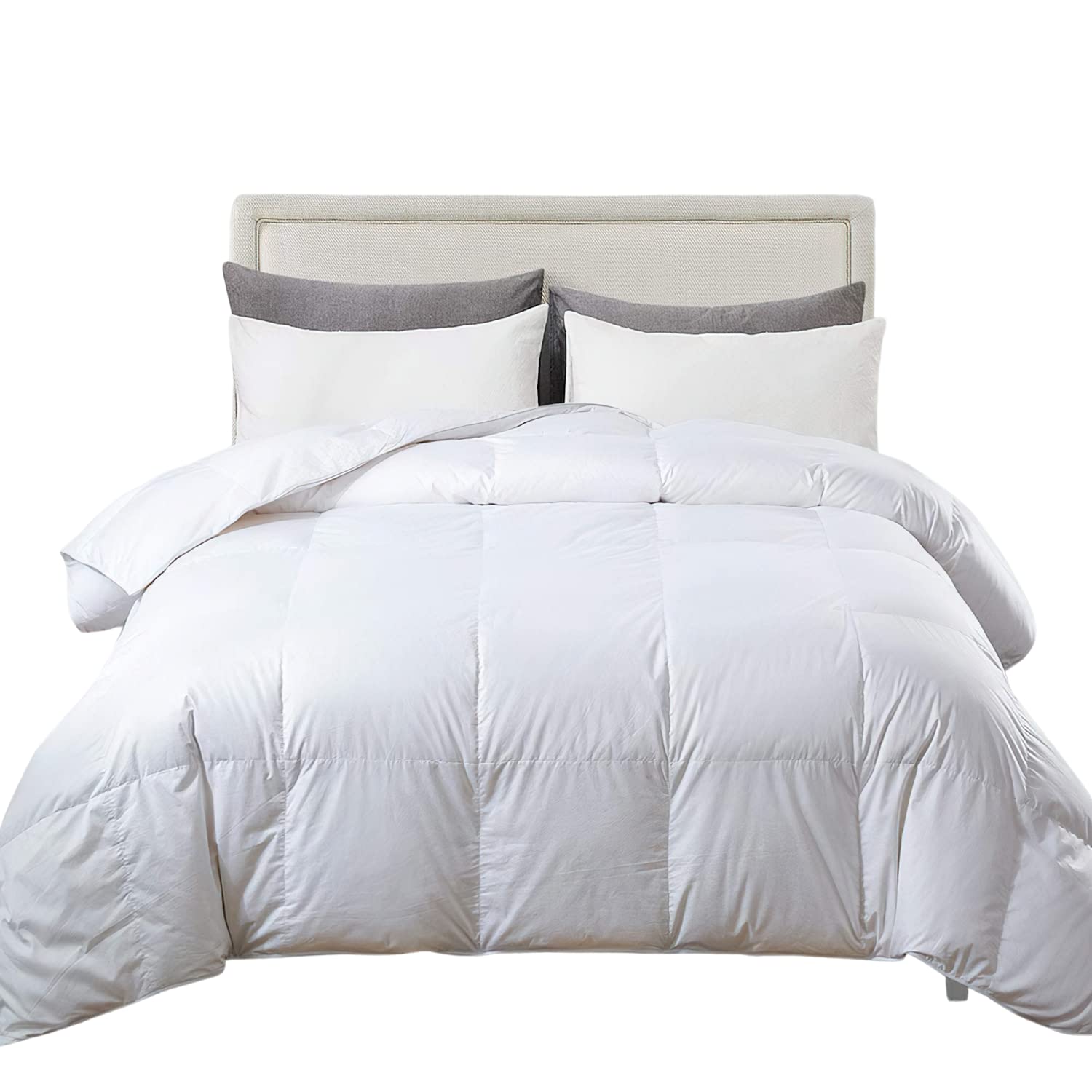 Duck Feather Down Quilt/Duvet/Comforter - 13.5 Tog Ultra Soft All Seasons 100% Organic Cotton Feather Down Duvet Quilted Bed Comforter - Machine Washable - All Season Duvet / Quilt (Super King)