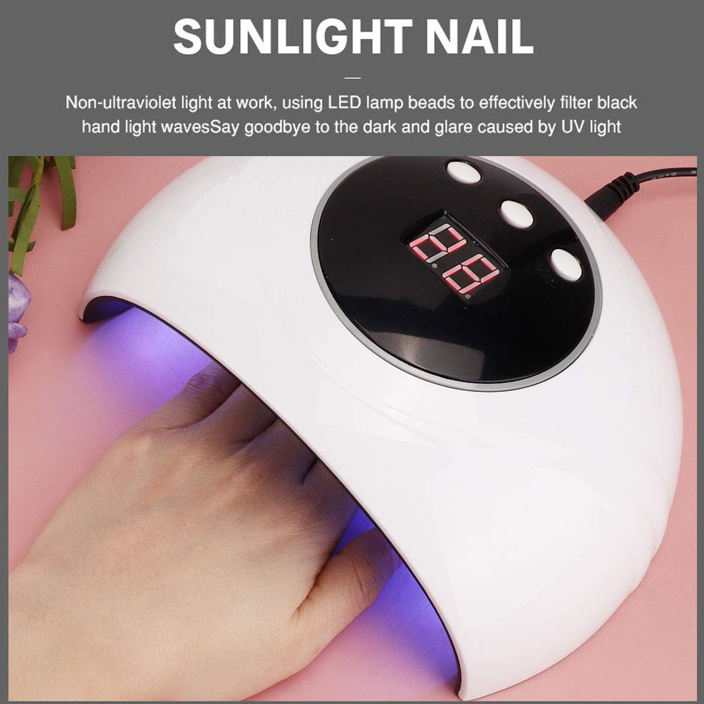 YHNNH, Lampa do suszenia paznokci 36 W, maszyna do utwardzania paznokci Żelowy lakier do paznokci Suszarka Narzędzie do manicure z inteligentną konstrukcją rozrządu do użytku w domu lub w salonie