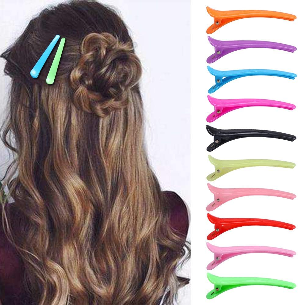 fani Hair Clips Duck Teeth Bows Multi-Color Plastic Barrettes Professional Non-Slip Design Crocodile Hair Clips for Women,Girls