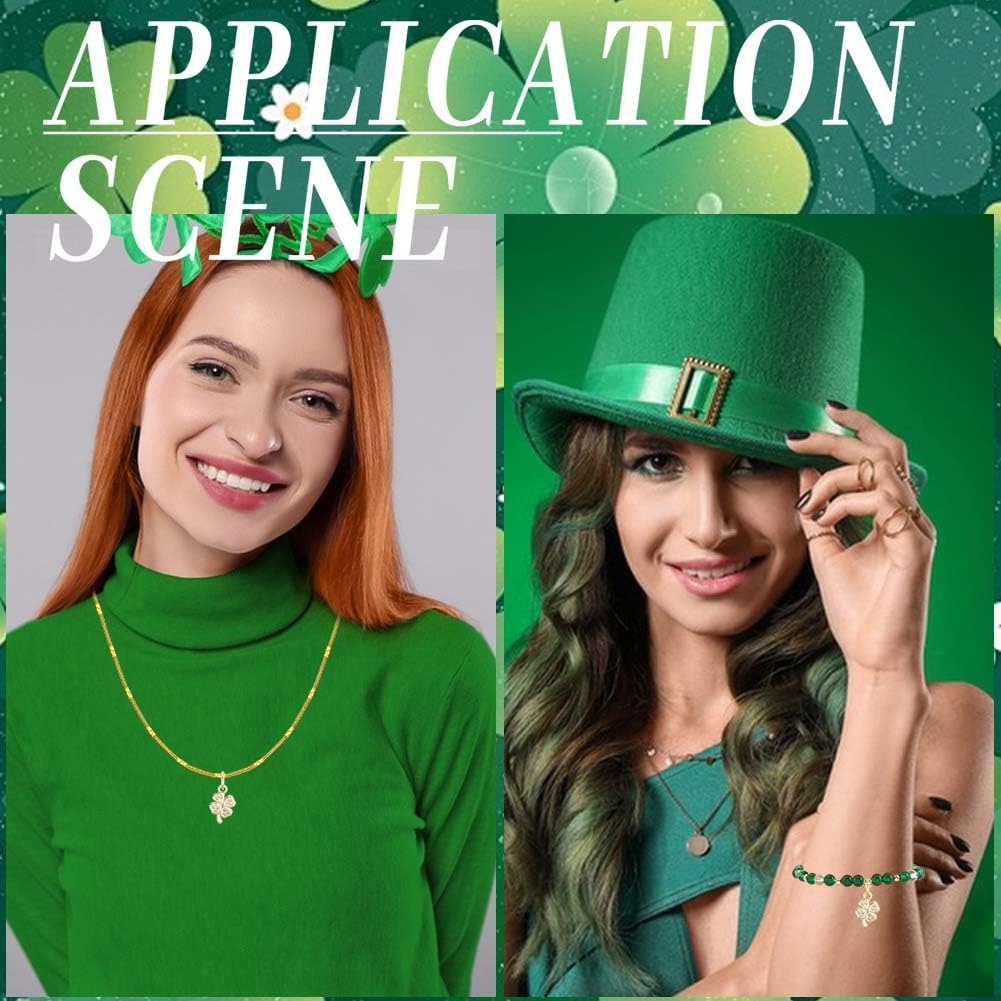 Beebeecraft 1ボックス 12個 クローバーチャーム 18K 金メッキ キュービックジルコニア スモール シャムロック 四