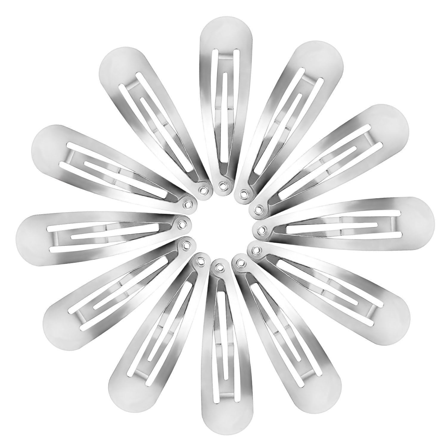 Ghelonadi 10pcs 4.8cm Silver Unisex No Slip Metal Snap Hair Clips, Simple Style, Leaf Shape, All Hair Types, Wedding Occasion, Girls Ages 6+-image-17