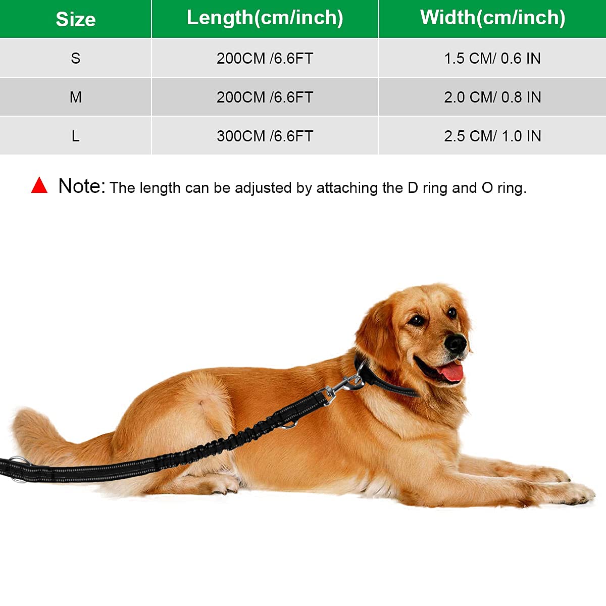 ETACCU Doppio guinzaglio a mano libera con guinzaglio 3 m, per cani di medie dimensioni fino a 50 kg, robusto manico antiscivolo, senza grovigli, riflettente (nero)