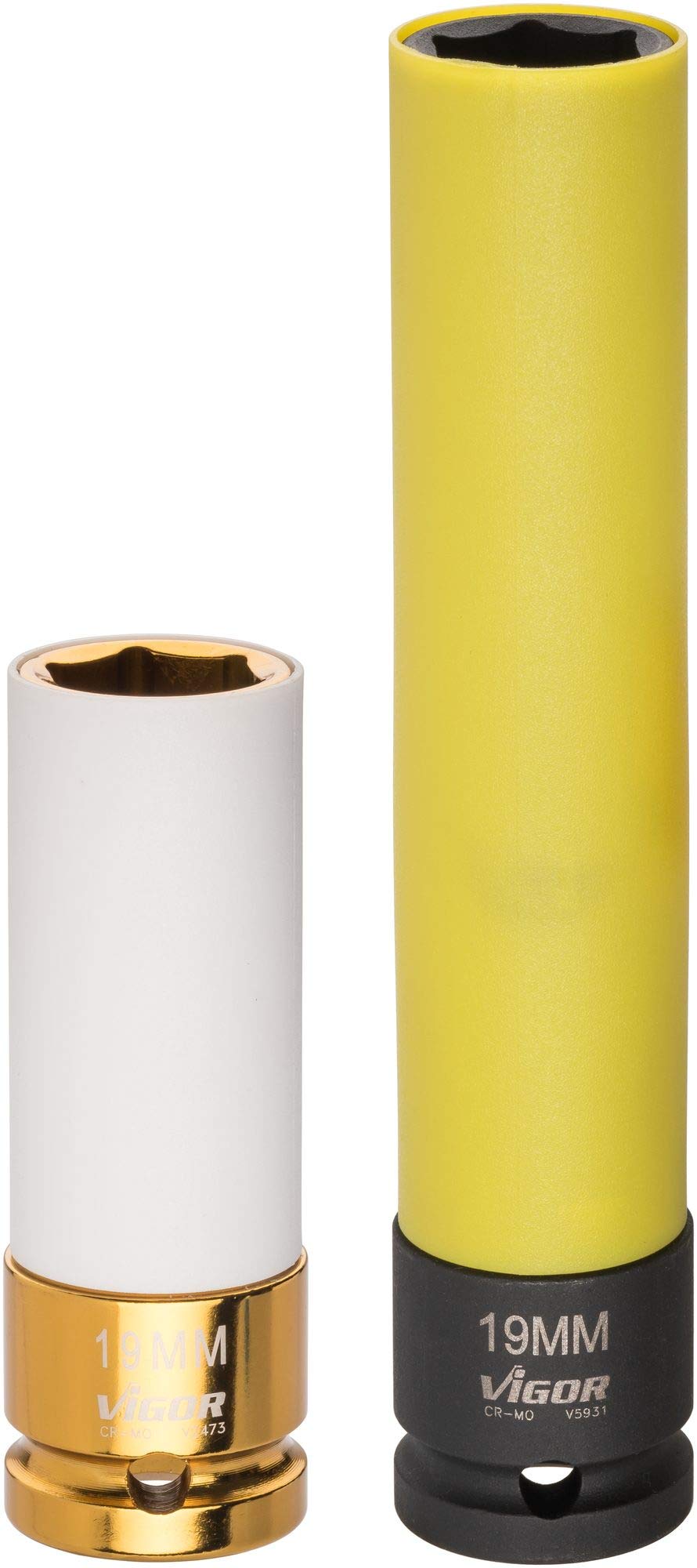 ViGOR Chiave a bussola SW19 extra lunga V5931, inserto per chiavi a bussola e macchine operatrici, attacco: cavo quadrato 12,5 mm (1/2 pollice), uscita: profilo esagonale esterno, extra lunga
