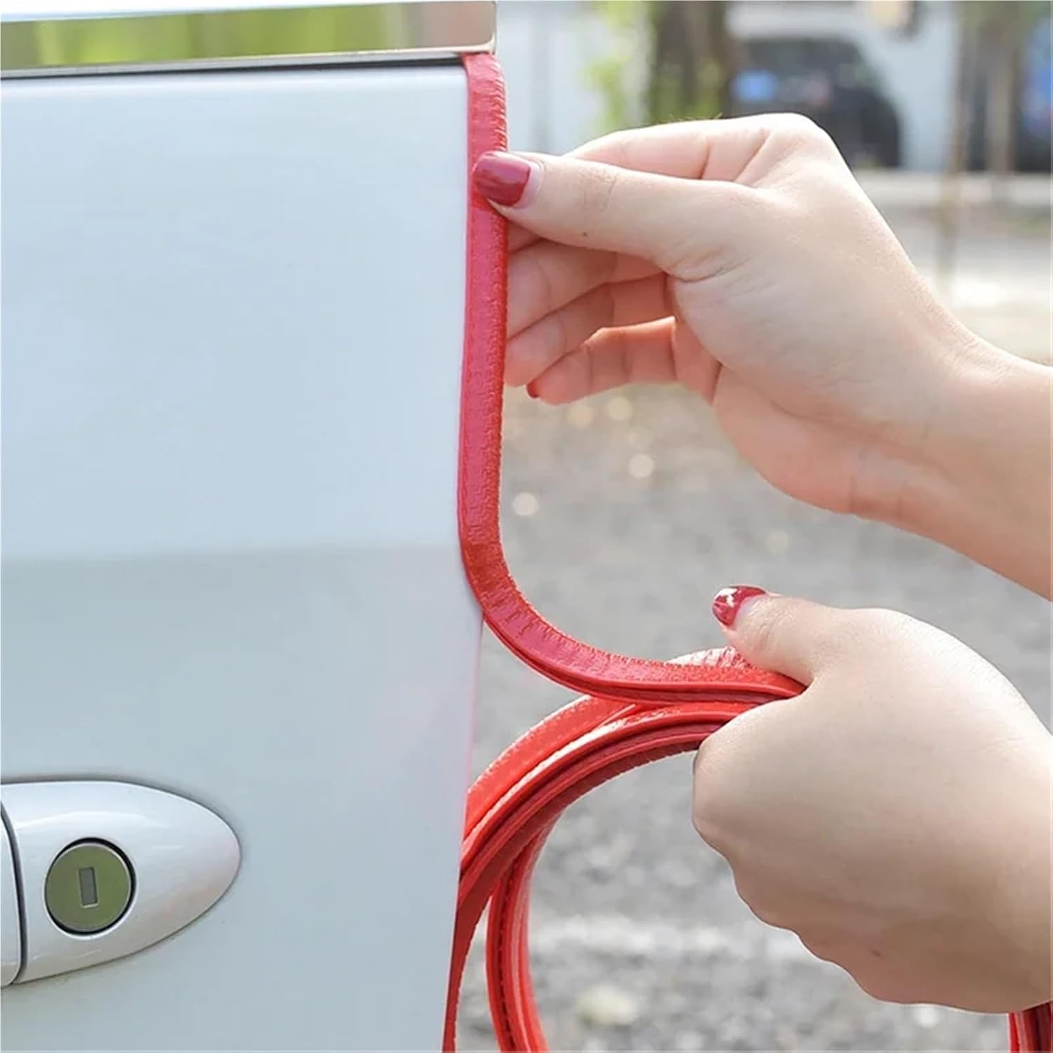 5/2M Car Door Edge Scratch Protector Strip Guard Trim Auto Door Anti Collision Strip with Steel Car-Styling Car Decoration(5M Red)