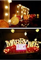 Vista 6 de MUMUXI Letras del alfabeto iluminadas estilo marquesina Números grandes iluminados Alimentadas por pilas y brillantes con cada letra