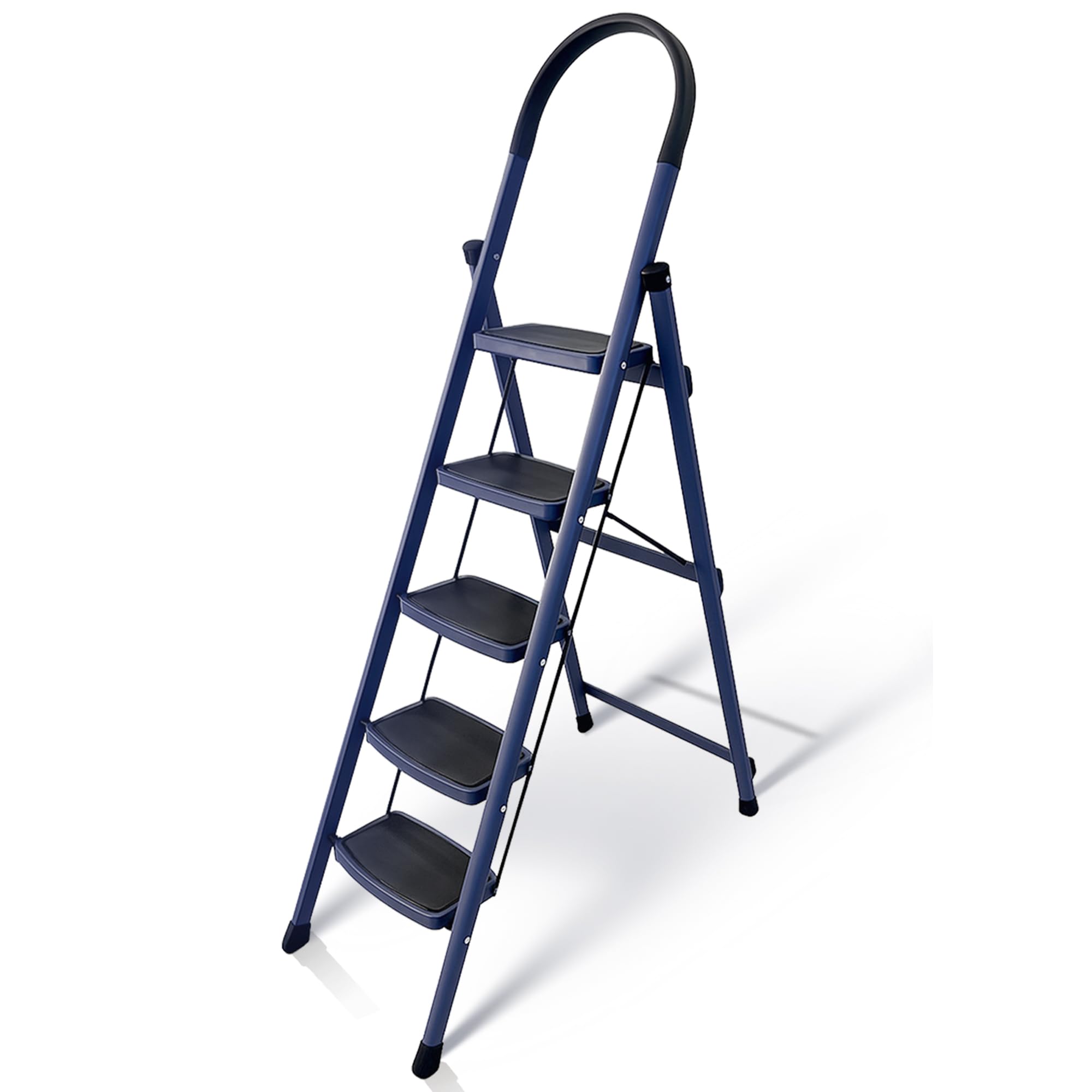 HOUZA Steel Ladder for Home 7 Steps Foldable with Anti-Skid Wide Steps (30cm x 20cm) | 7 Step Ladder for Home Use with D-Shape Rods | Secure Lock | 150 Kg Capacity Folding Ladder | 5 Year Warranty — Amazon image 24