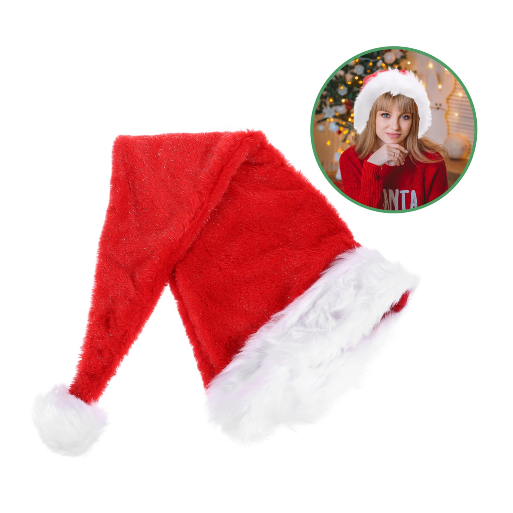 sombrero de Santa Navidad adulto pequeño cálido feo christmas hat sombreros navideños decoração de decoración de gorro de Papá Noel gorros navideños Felpa rojo