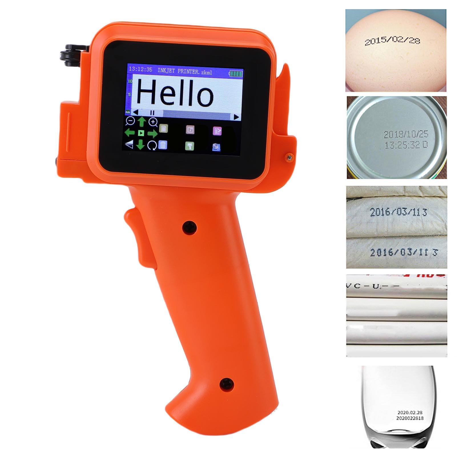 Fafeicy Mini Impresora de Inyección de Tinta Mejorada, Impresora de Inyección de Tinta Portátil con Pantalla Táctil HD LED de 2,4 Pulgadas con CPU Inteligente de 4 Núcleos para Fecha,