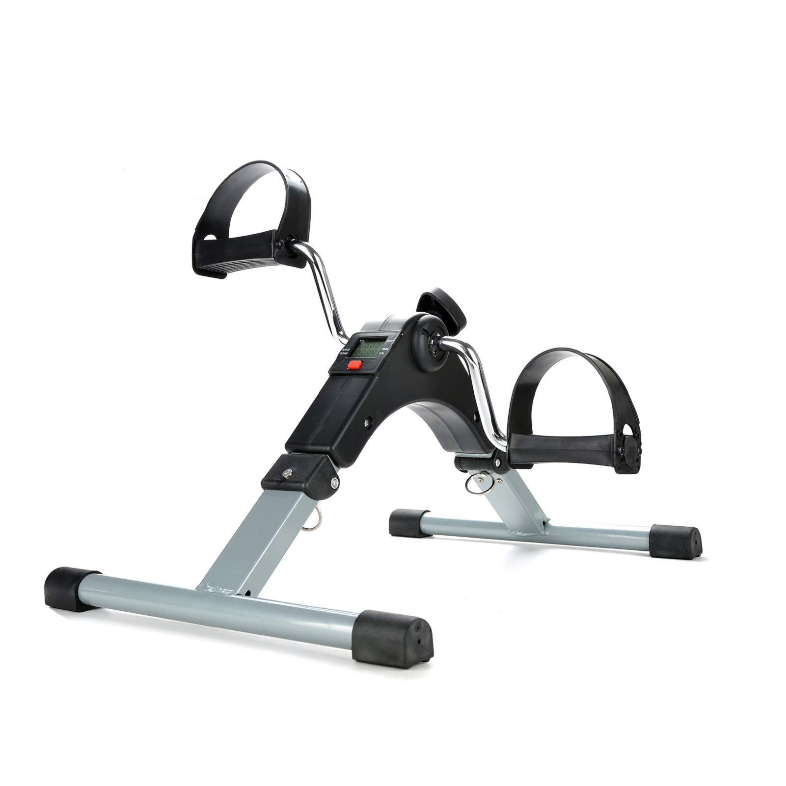 Holdfiturn Mini Folding Exercise Bike 50x41x28CM Foldable LCD Bicycle Trainer Helps Improve Circulation Flexibility Strength and Fitness (Grey)