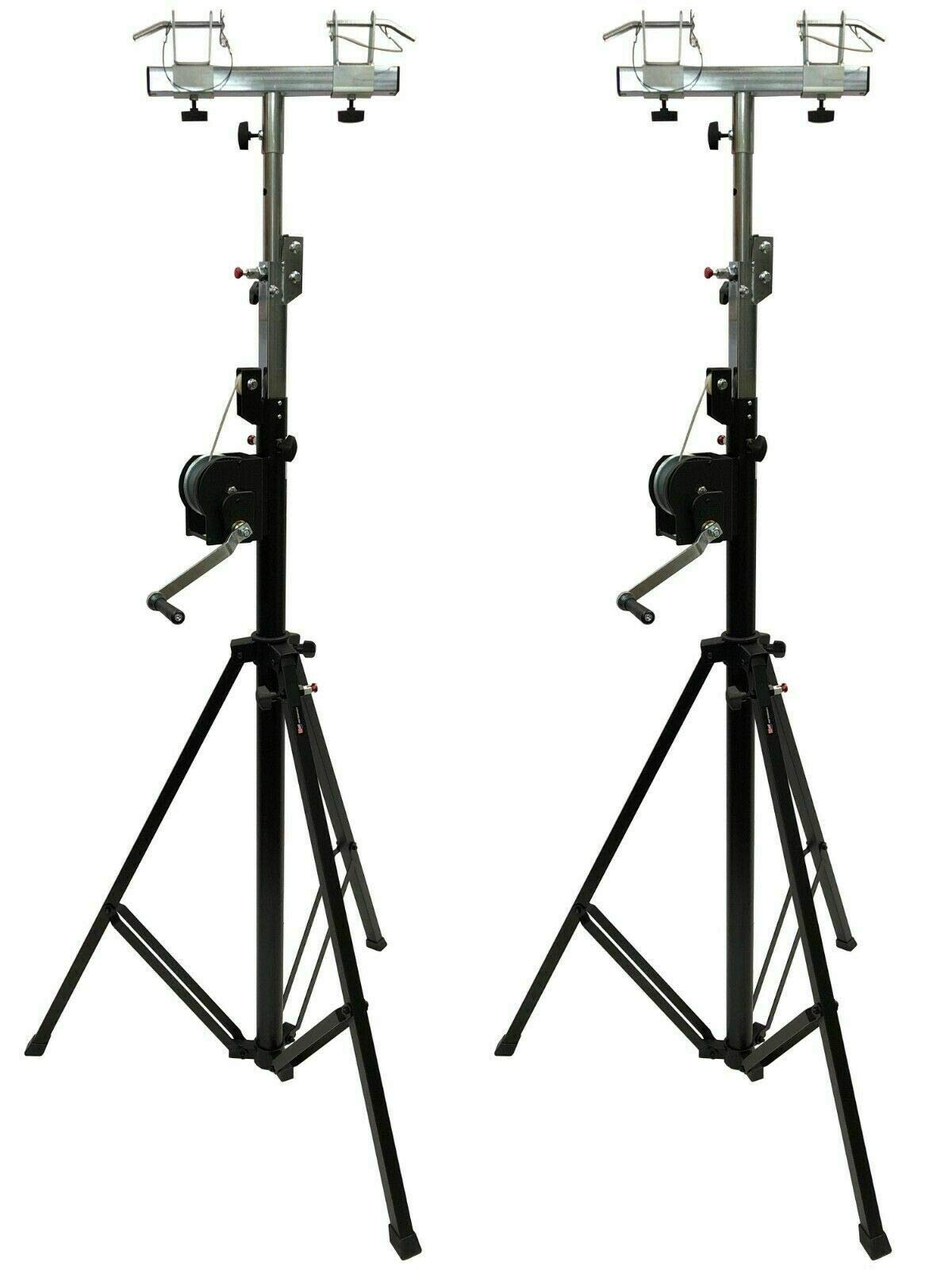 6.56 ft. Black Bolted 300mm. x 300mm. Aluminum Truss Two 14 ft. Crank Up Stands
