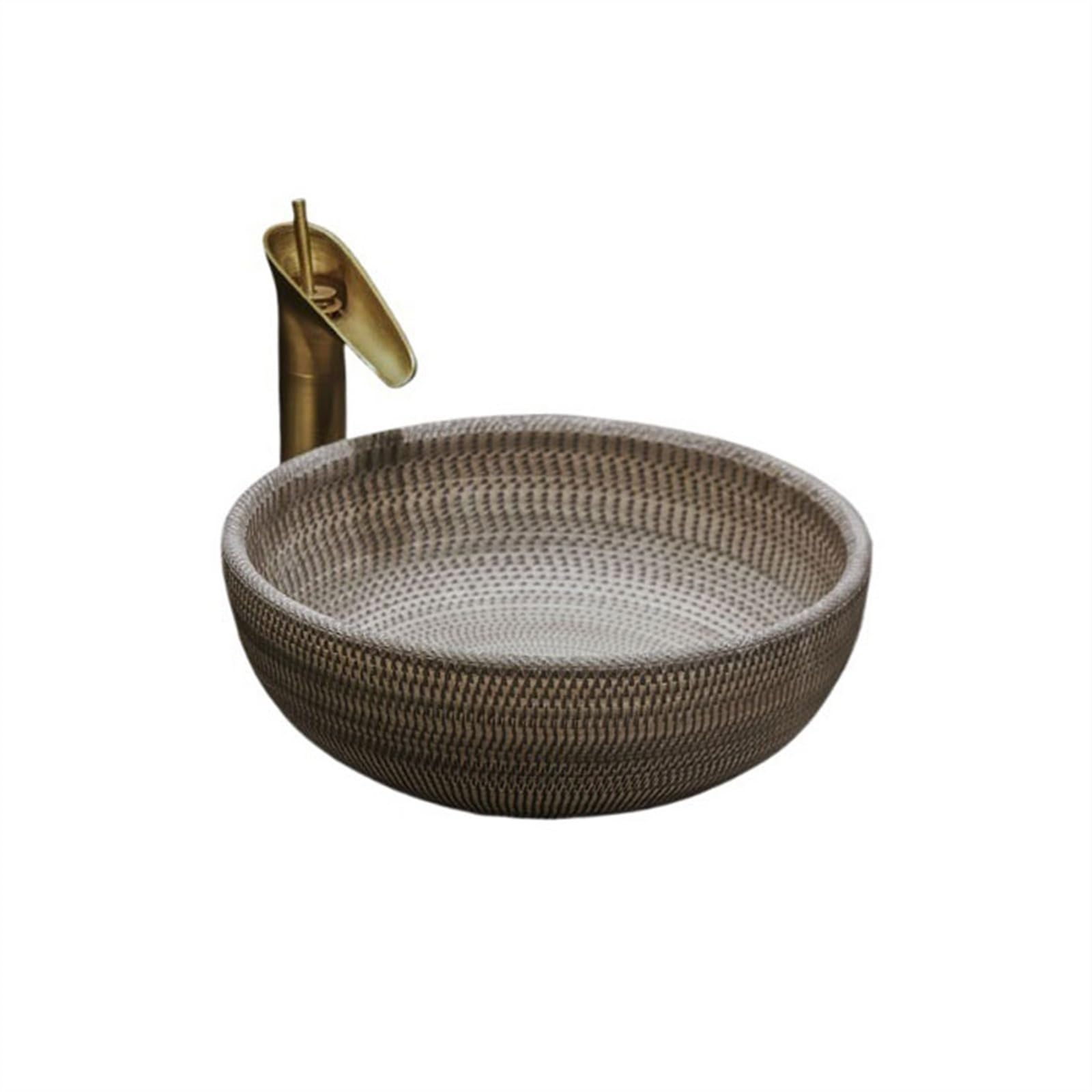 Sjdopulse Countertop Washbasin, Countertop Washbasin, Simple Round Basin, Thickened Ceramic Art Countertop Washbasin, Household Washbasin, Bathroom Basin, Ceramic Small Sink