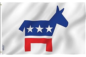Anley Fly Breeze 3x5 Foot Democrat Party Flag, Democrat Donkey Flags