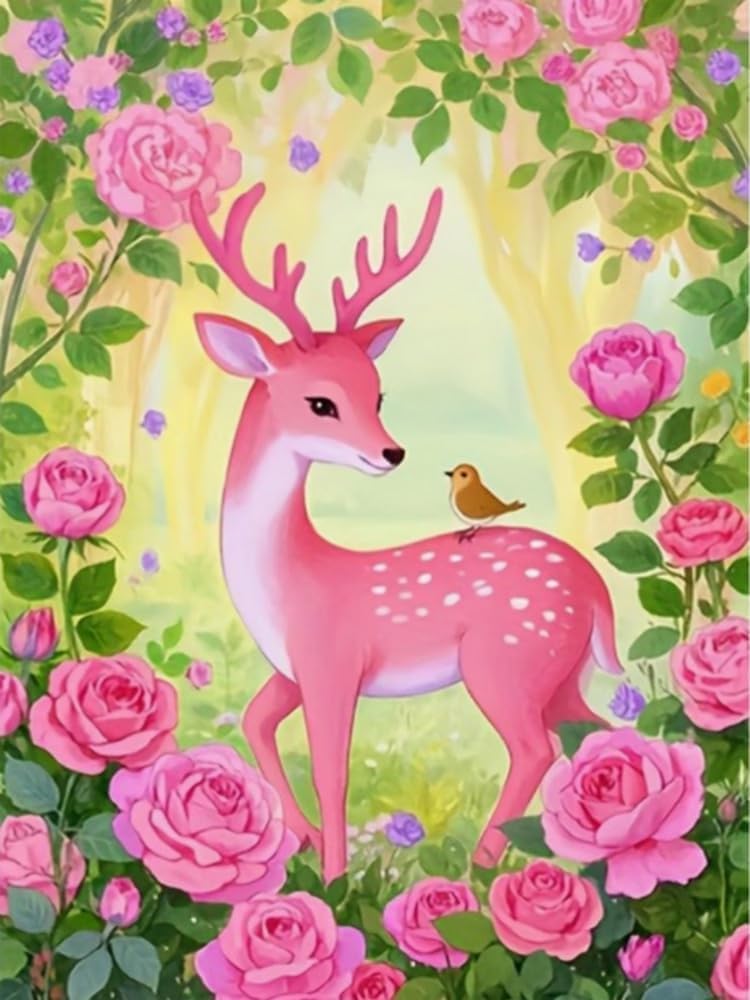 FanZheZhe Cross Stitch Kits for Adults,11Ct Printed Cross Stitch Kits,Stamped Embroidery Kits for Adults Wall Art Home Decoration Elk 11Ct40X50Cm