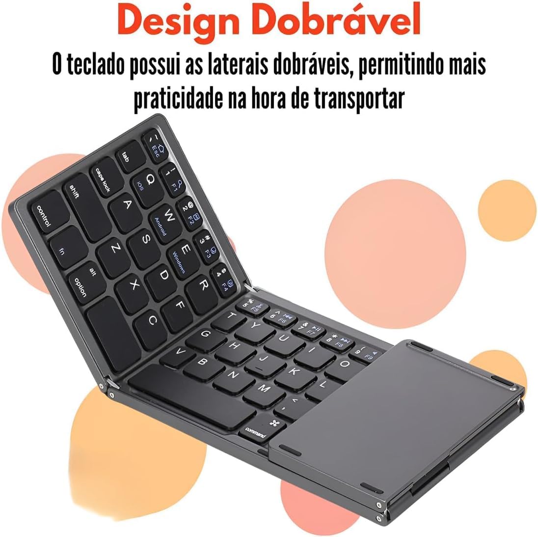 Generic B033 Portable Bluetooth Folding Keyboard in its folded, compact state