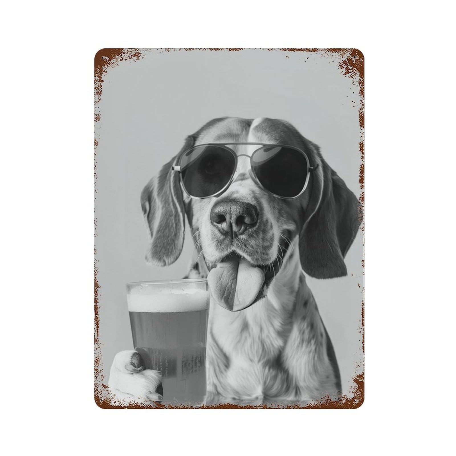 xiaoxiaoshen Beagle Drinking Beer Pint Wall Decor Art Metal Tin Poster Modern Home Decor Art Home Bar Shop Decorations Vintage Sign 40x30cm