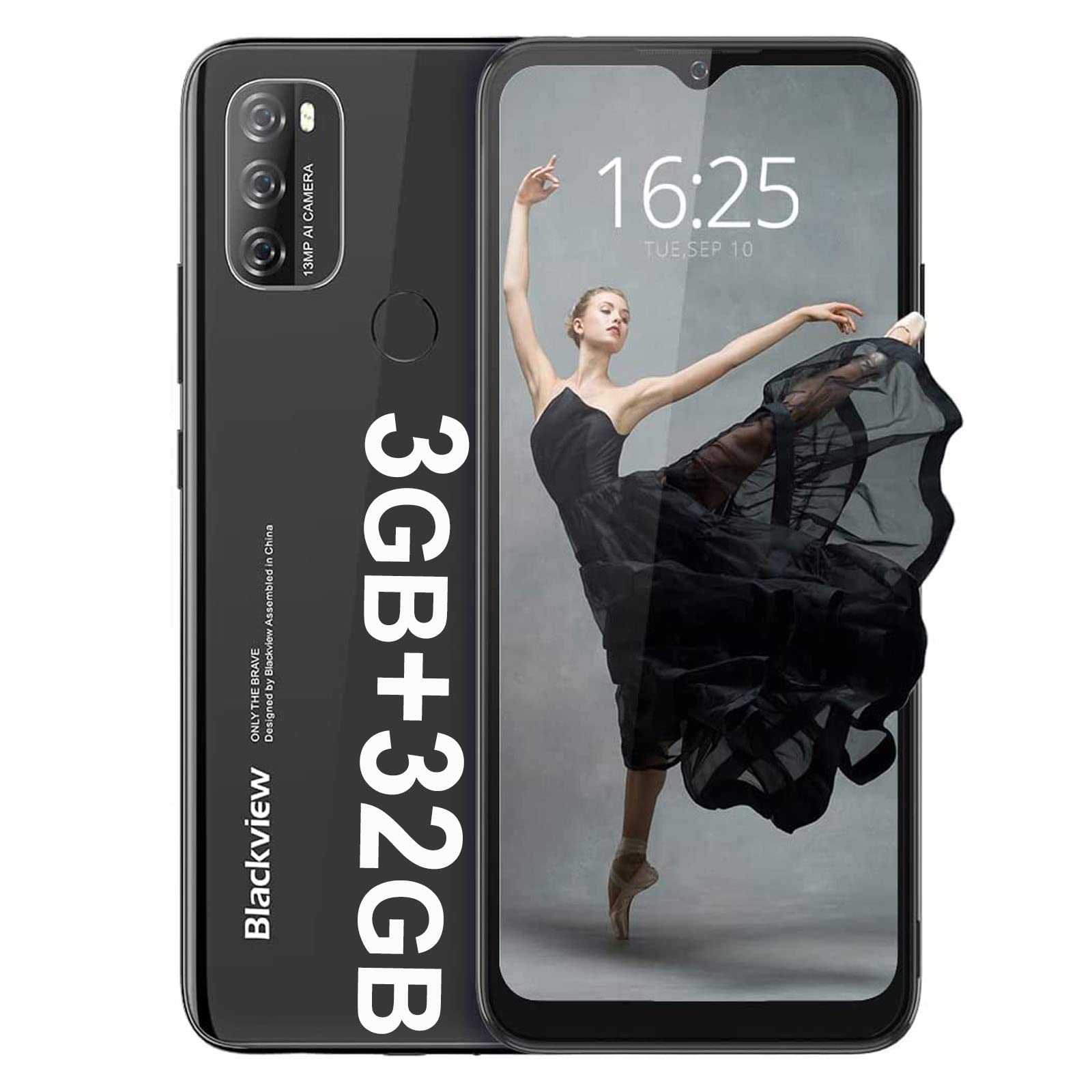 Blackview Unlocked Cell Phone A70(2022) 3GB+32GB/SD 128GB Android 11 Phone,5380mAh Massive Battery,Octa Core Smartphone Unlocked,4G Dual SIM Face Unlock&Fingerprint Mobile Phone 6.5" FHD+Large Screen