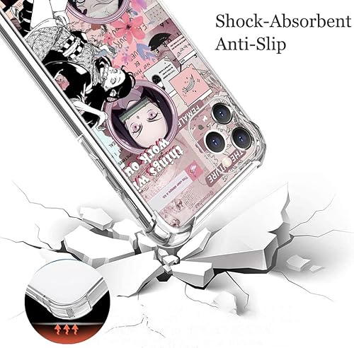 Miniatura 3 de Demon Slayer - Funda de anime Kimetsu No Yaiba compatible con iPhone 11 12 13 Mini 14 Pro Max 7 8 Plus X XS XR diseño de parachoques de moda funda