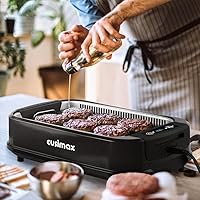 Vista 2 de CUSIMAX - Parrilla eléctrica para interiores sin humo, parrilla de barbacoa coreana de 1500 W, parrilla eléctrica con pantalla LED inteligente