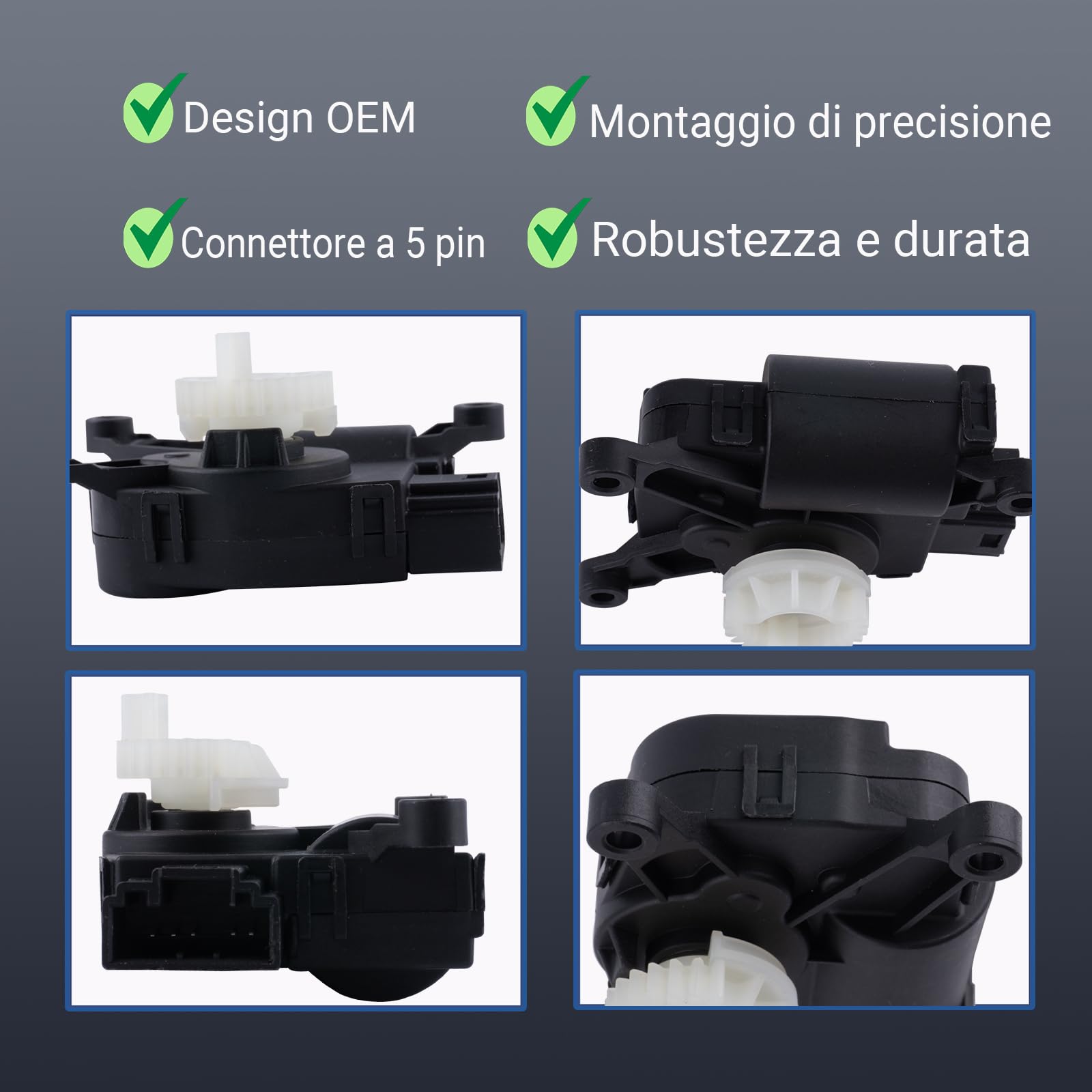 Attuatore valvola aria 5Q0898511D | Motore distribuzione aria | Compatibile con VW Golf 7, Audi A3 8V, Skoda Octavia III, Seat Leon 5F | Anni modello 2012-2020